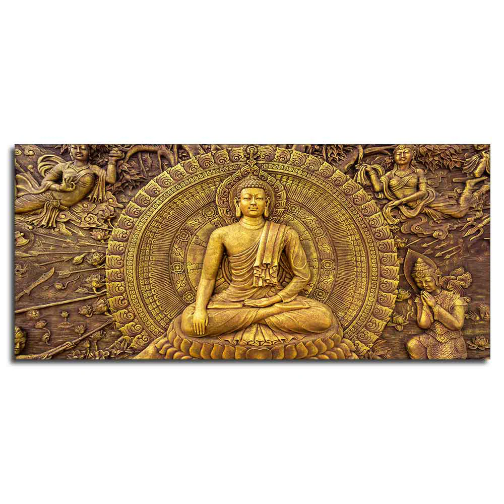Spiritual God Buddha Premium Canvas Wall Painting - Image 5