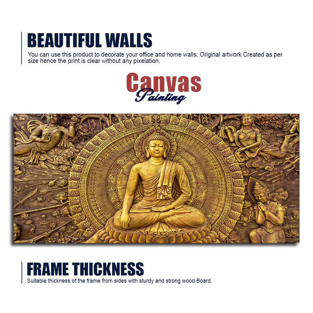 Spiritual God Buddha Premium Canvas Wall Painting - Image 6