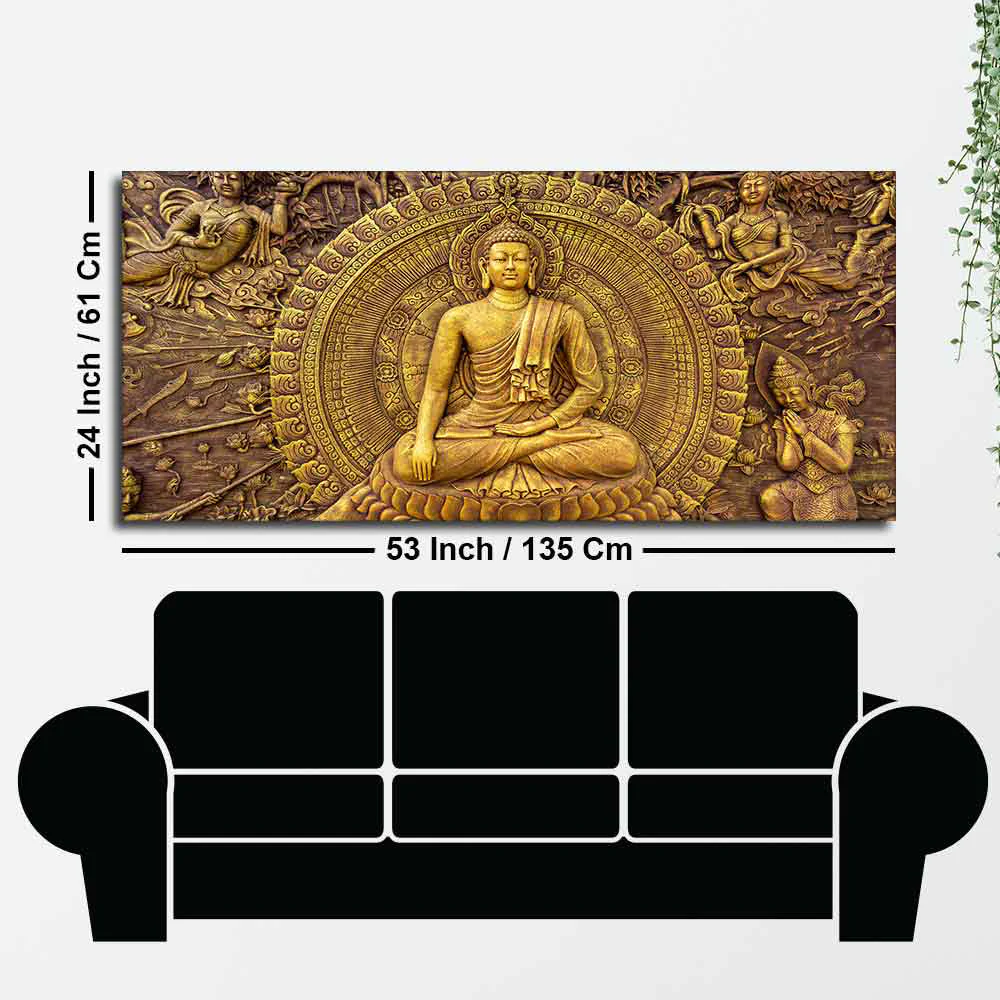 Spiritual God Buddha Premium Canvas Wall Painting - Image 7