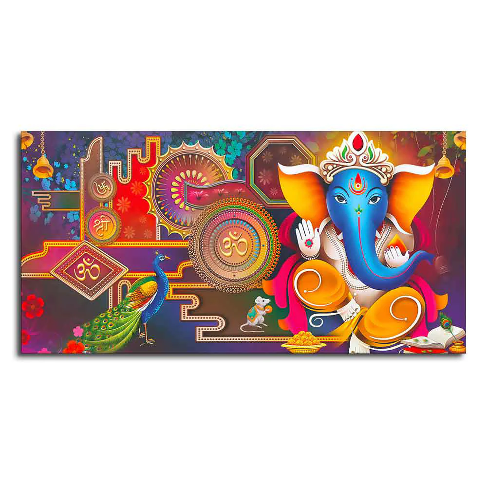 Spiritual God Ganesha Canvas Wall Painting - Image 5
