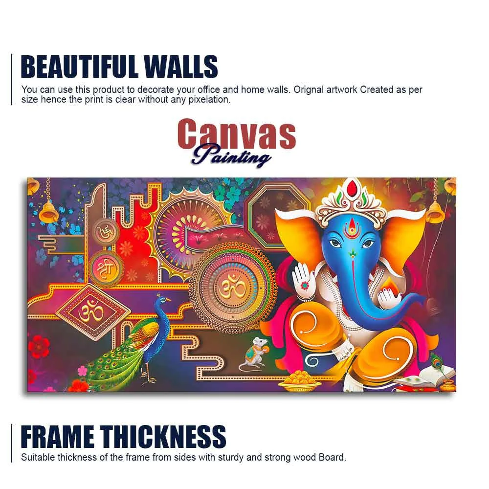 Spiritual God Ganesha Canvas Wall Painting - Image 6