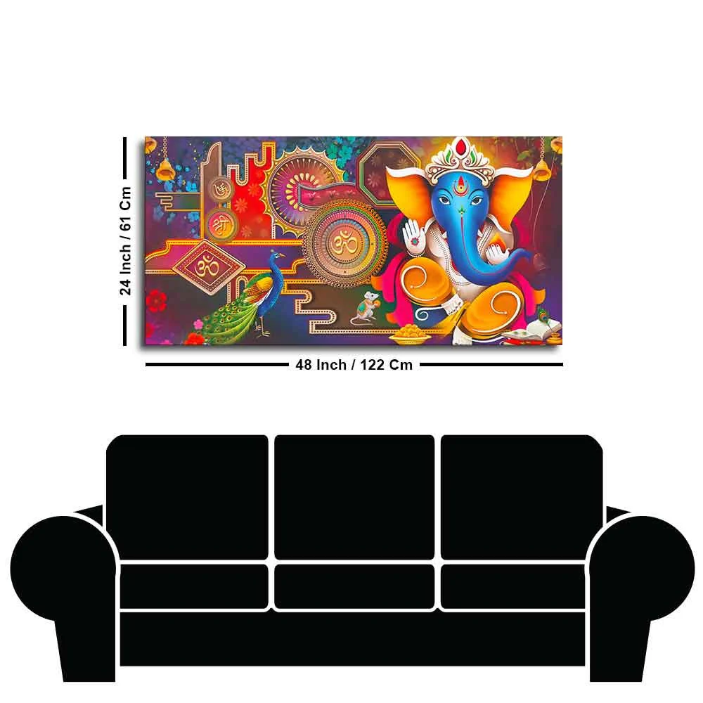 Spiritual God Ganesha Canvas Wall Painting - Image 7