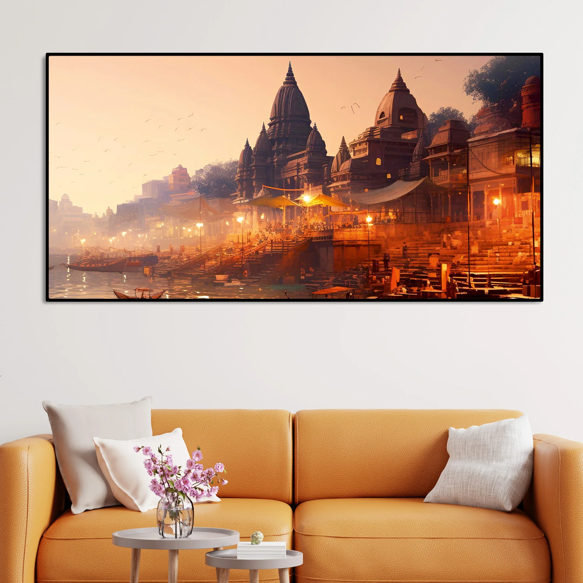 Spiritual Hub City Varanasi Canvas Wall Painting - Image 2