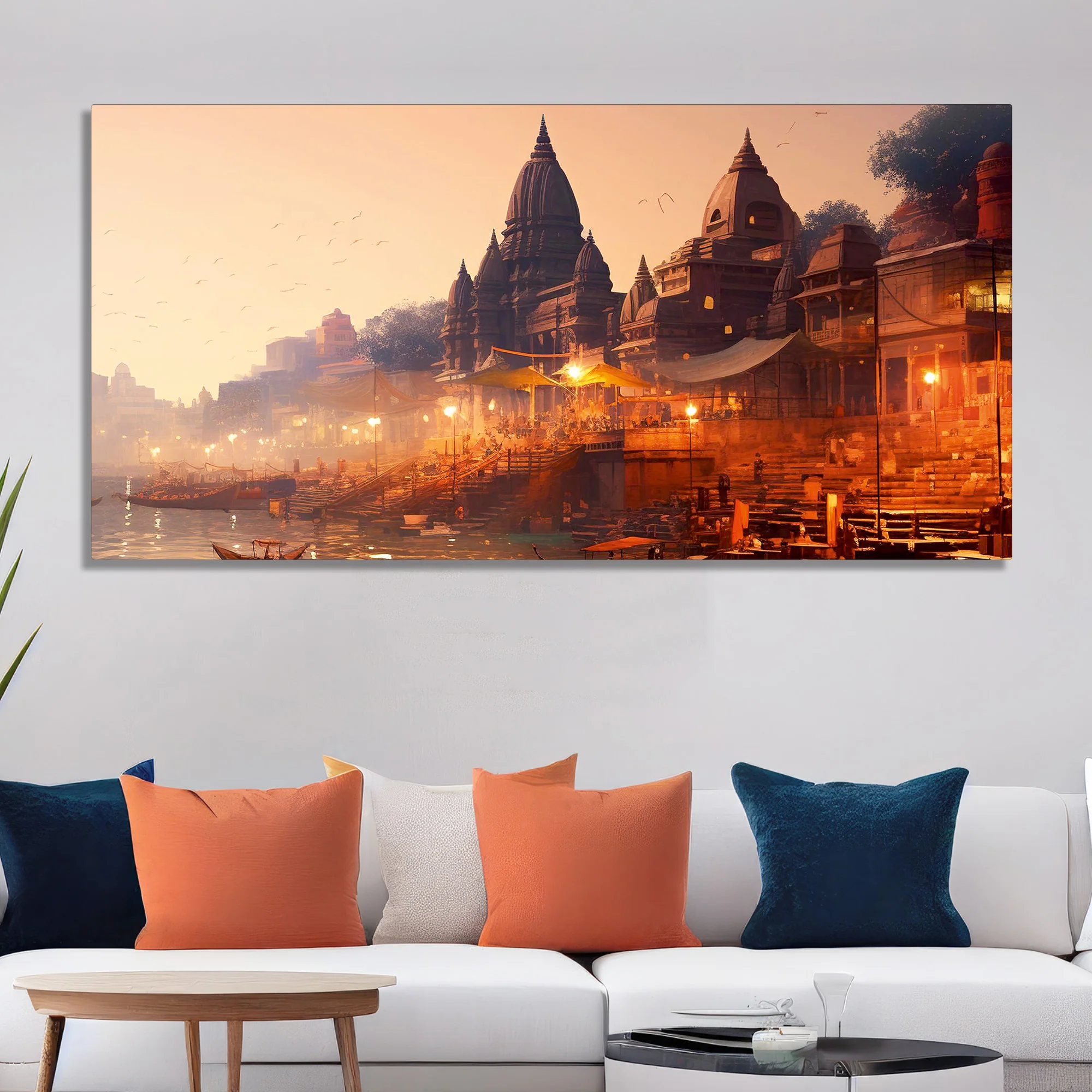 Spiritual Hub City Varanasi Canvas Wall Painting - Image 3