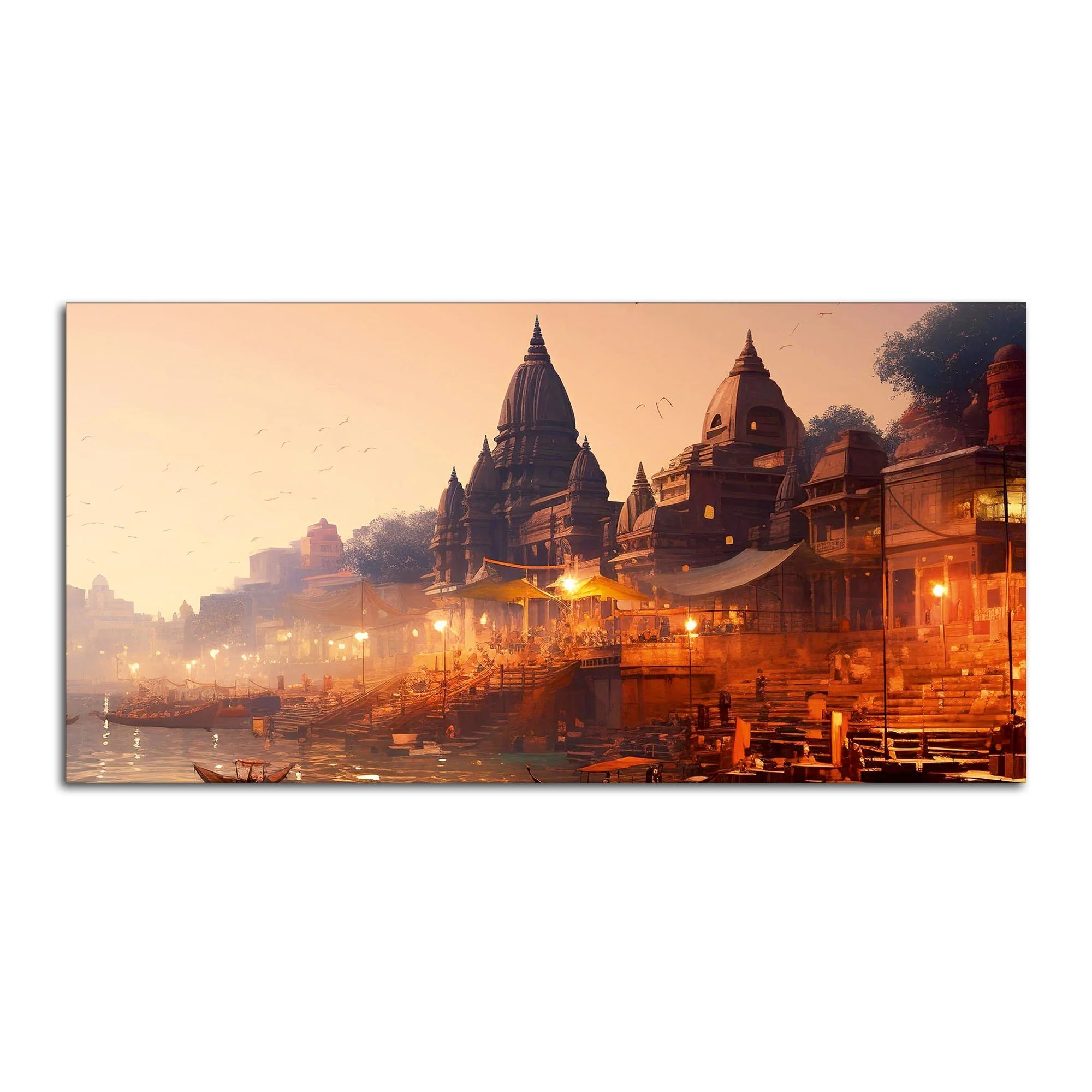 Spiritual Hub City Varanasi Canvas Wall Painting - Image 4