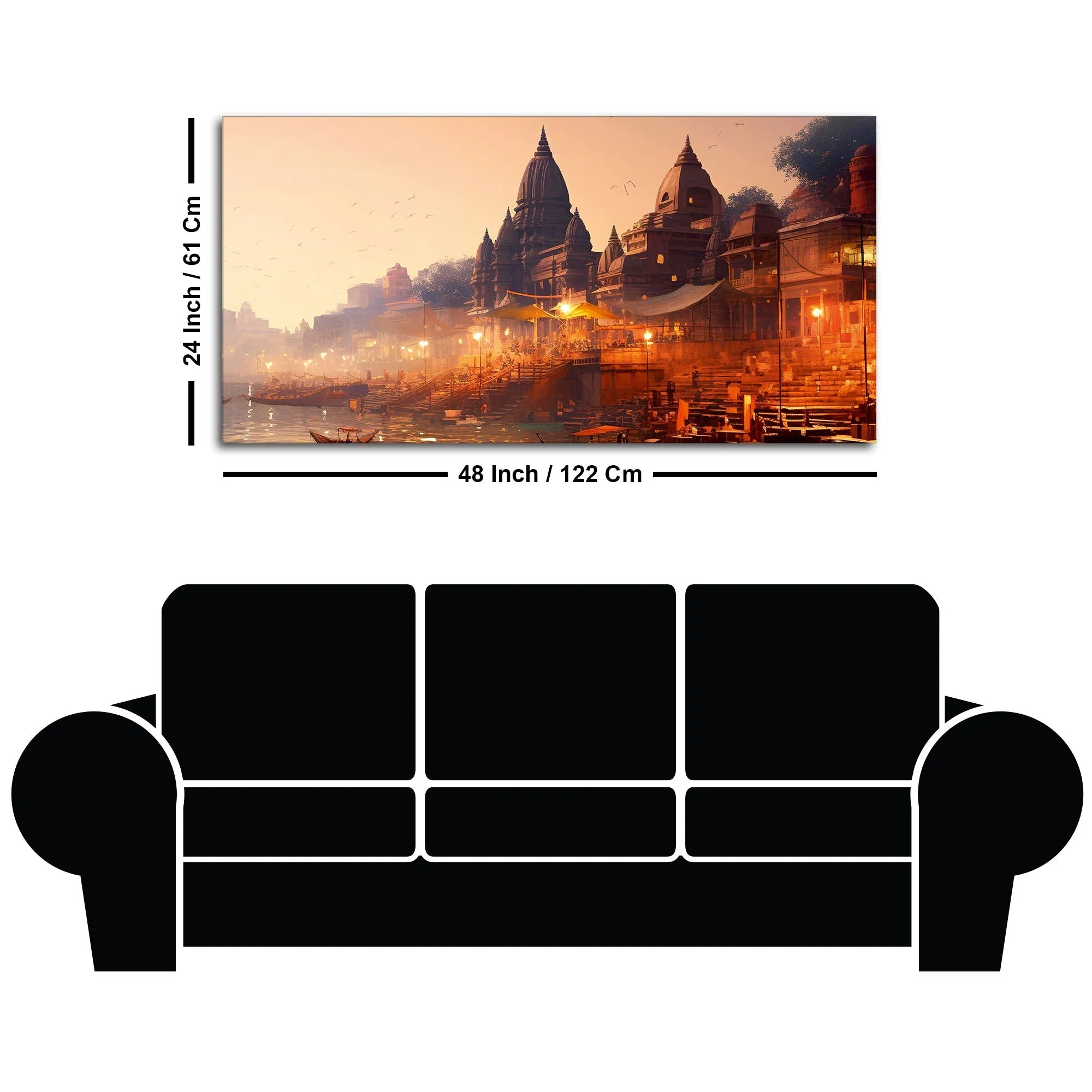 Spiritual Hub City Varanasi Canvas Wall Painting - Image 7