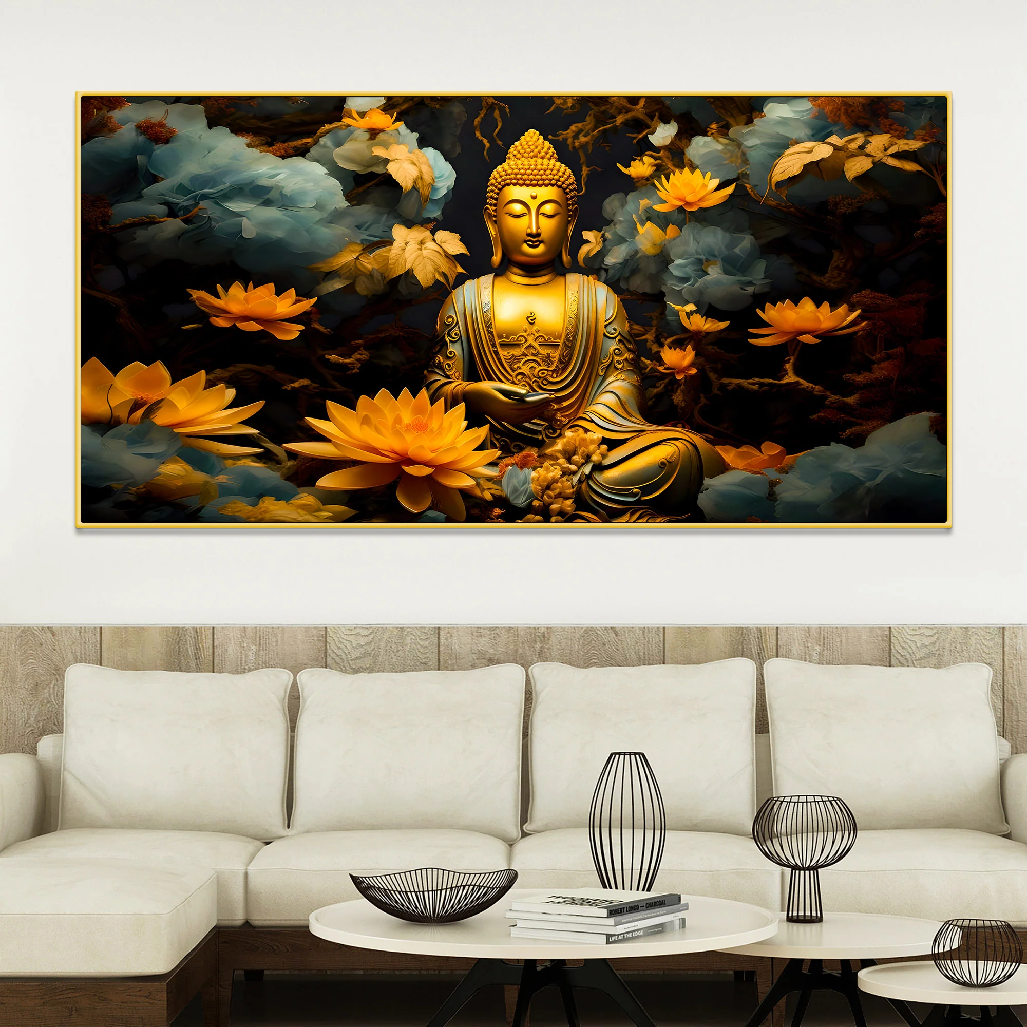 Spiritual Lord Buddha Canvas Painting for Calm Interior Decor - Image 2