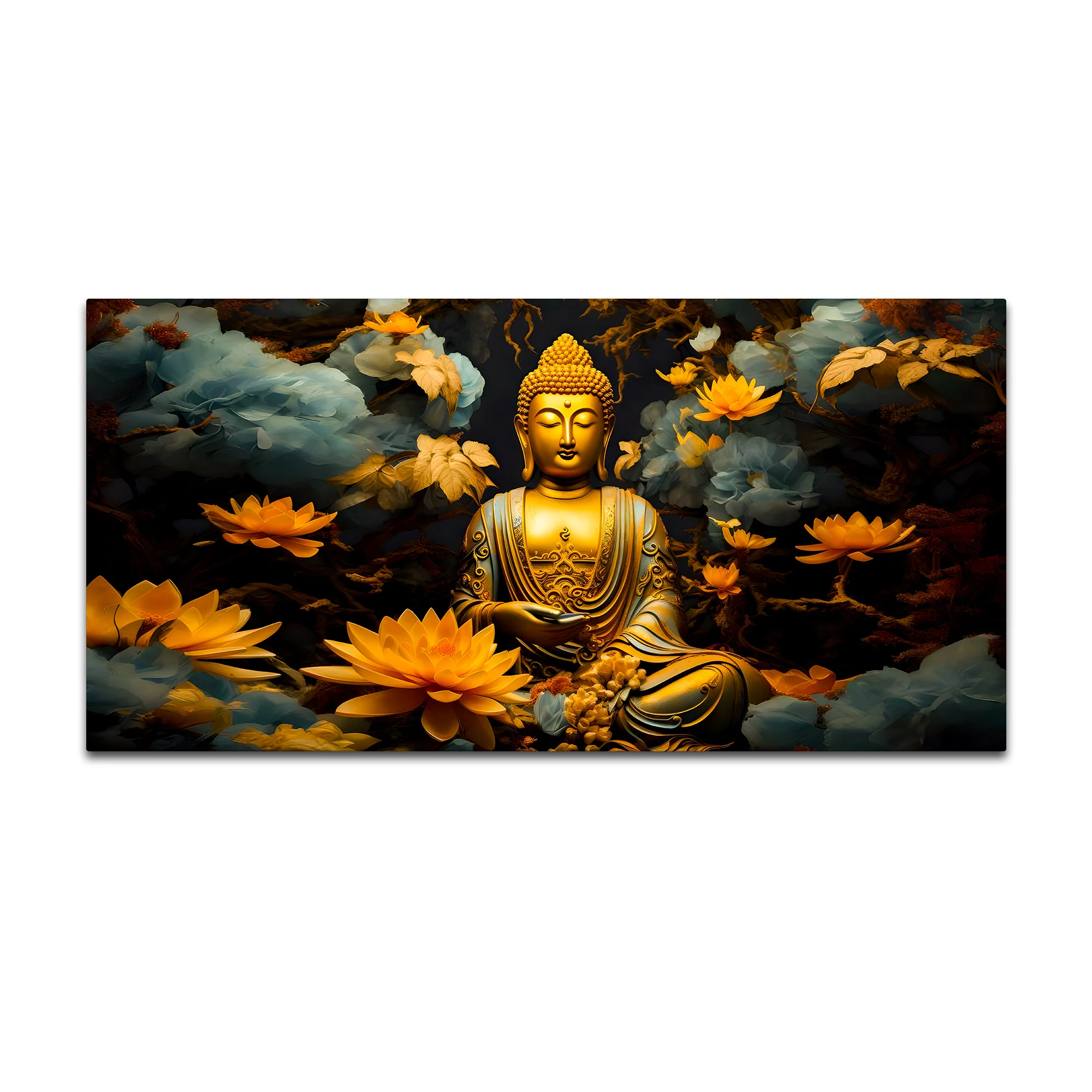 Spiritual Lord Buddha Canvas Painting for Calm Interior Decor - Image 4
