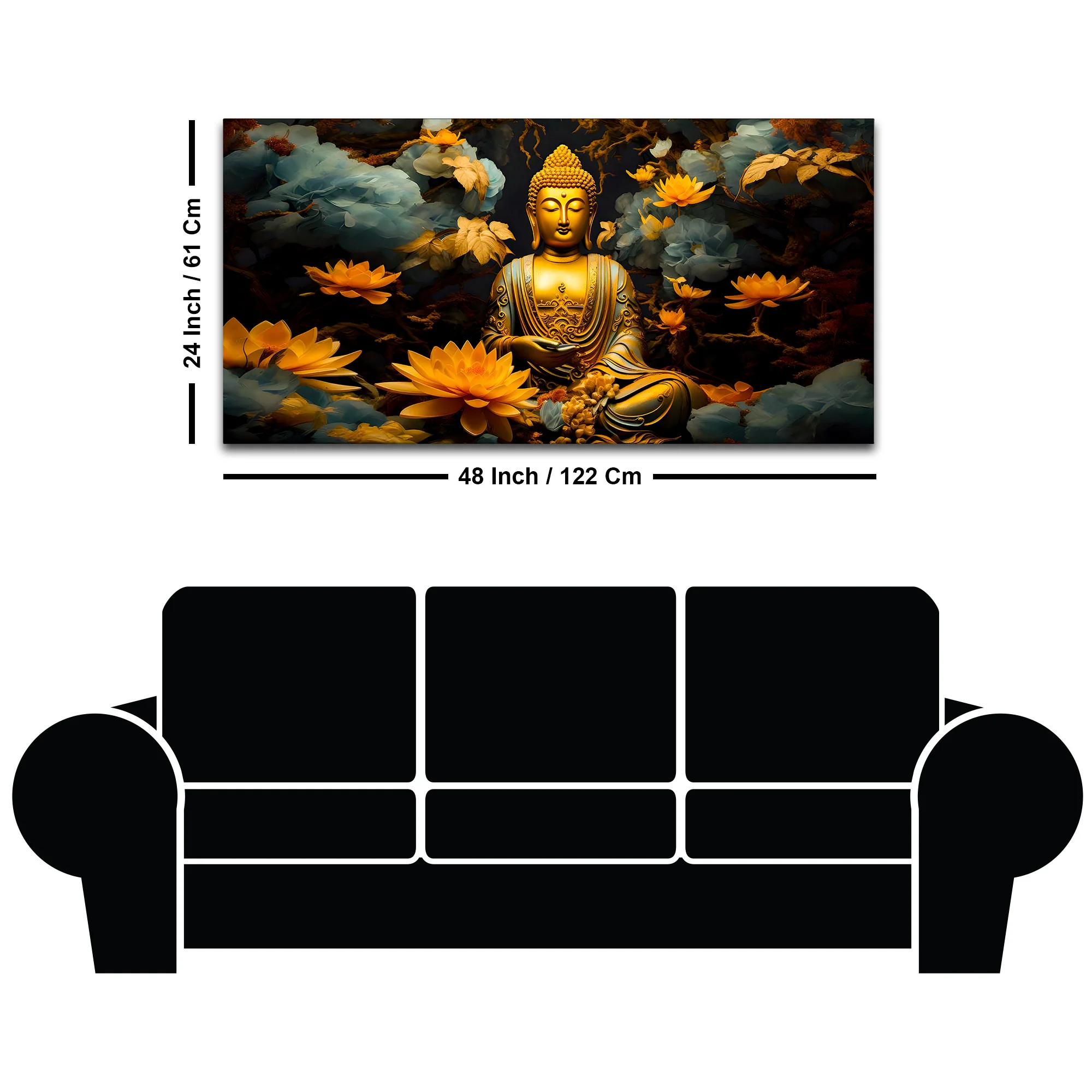 Spiritual Lord Buddha Canvas Painting for Calm Interior Decor - Image 8