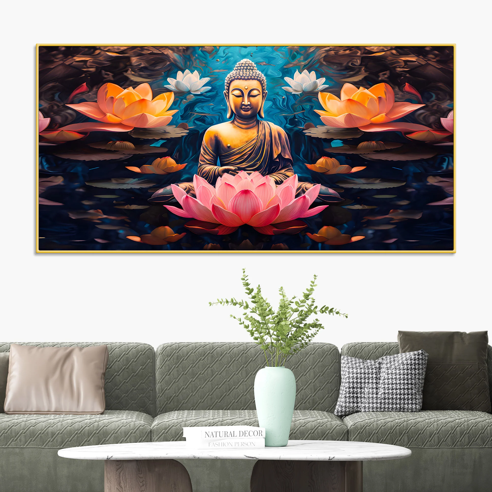 Spiritual Lord Buddha Canvas Painting for Modern Decor