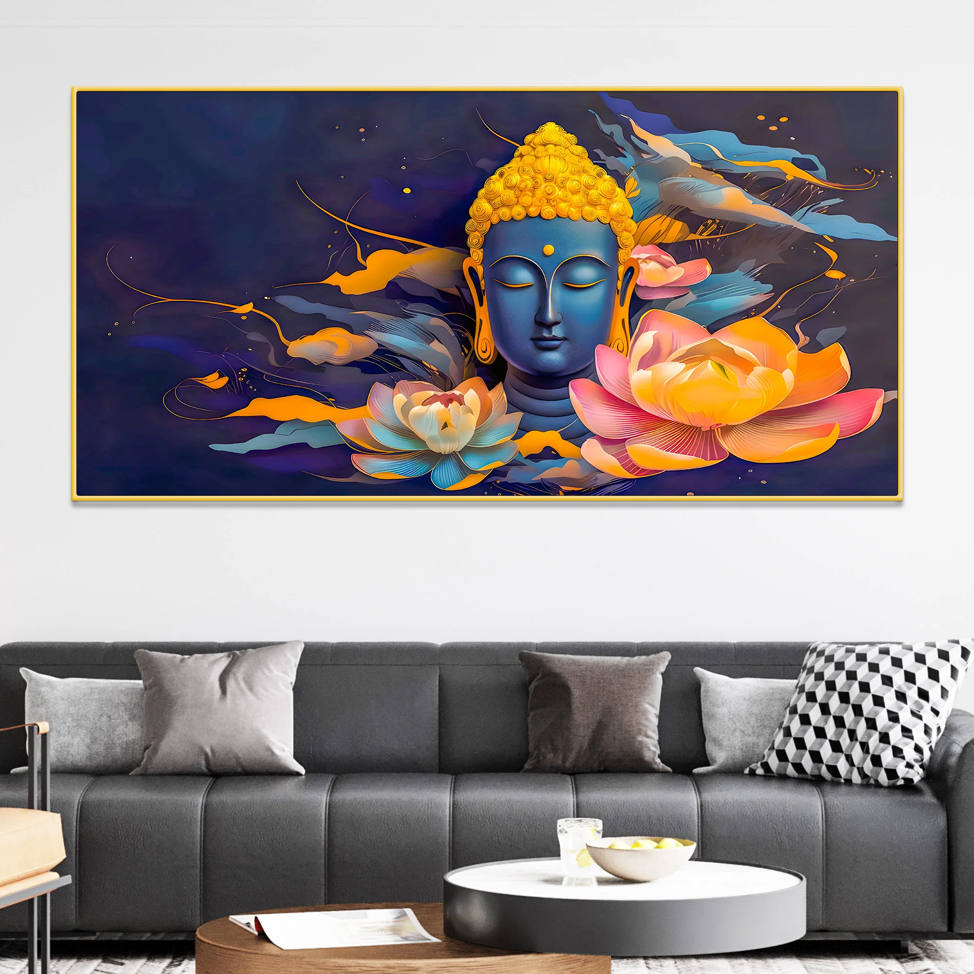 Spiritual Lord Buddha Canvas Wall Painting for Modern Home Decor