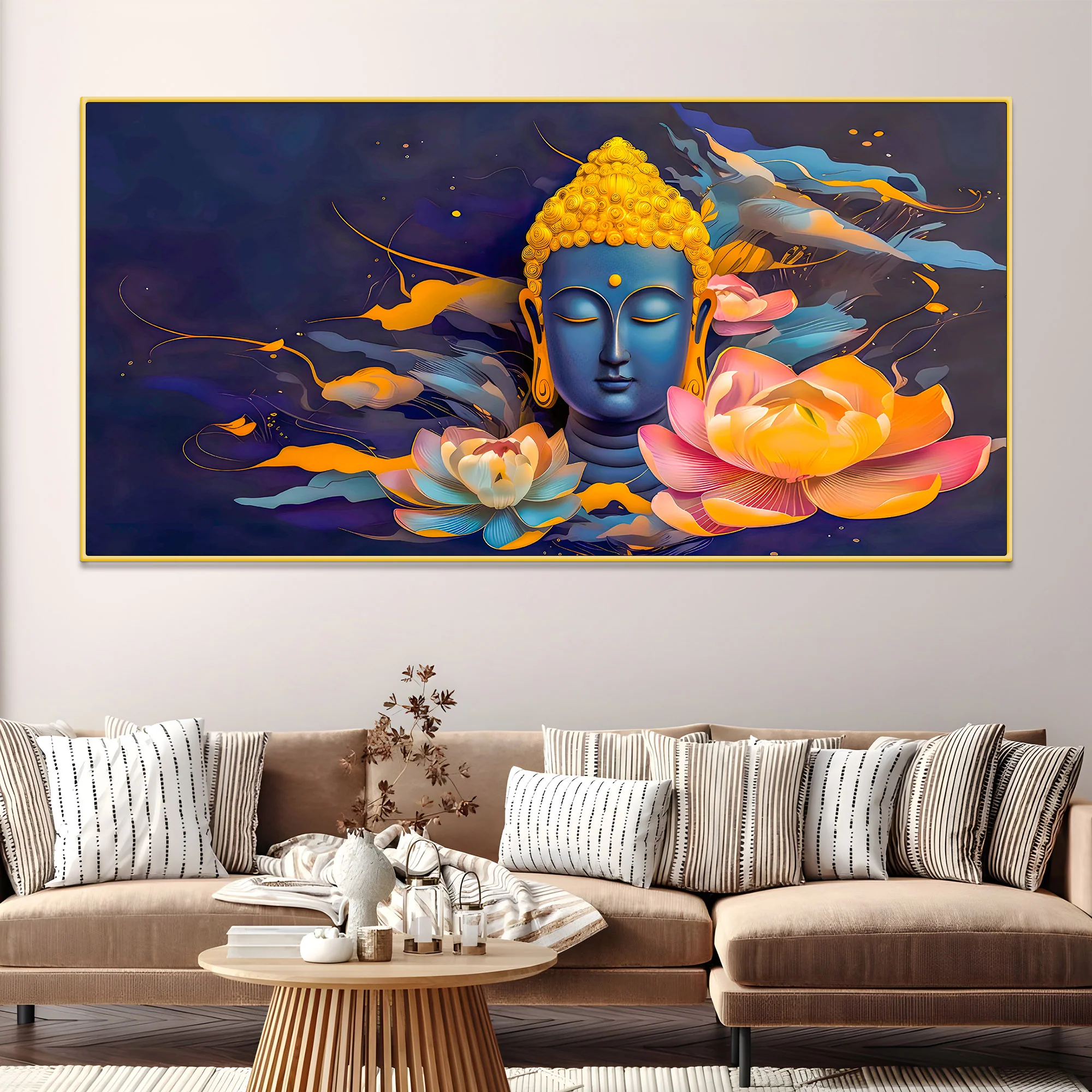 Spiritual Lord Buddha Canvas Wall Painting for Modern Home Decor - Image 2