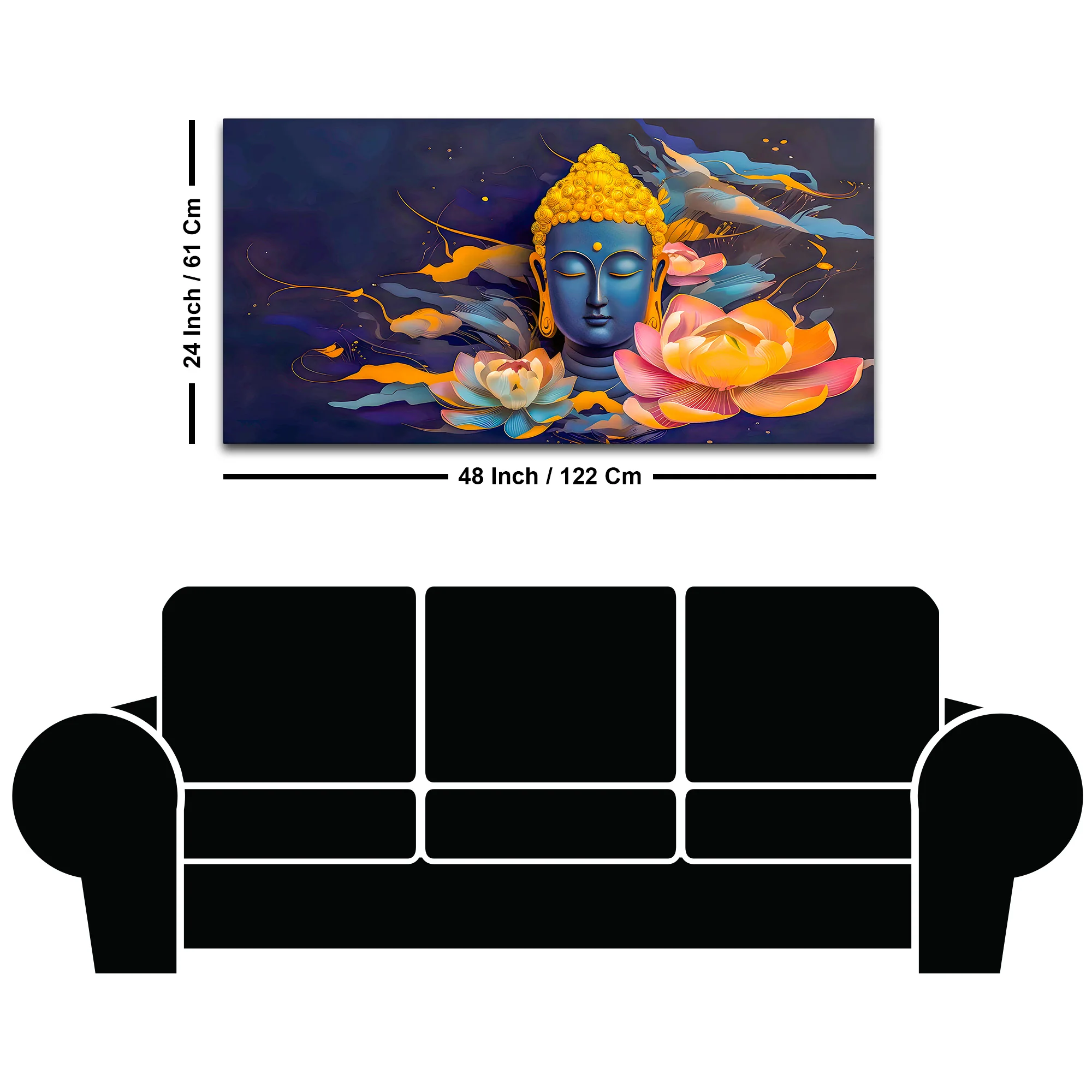 Spiritual Lord Buddha Canvas Wall Painting for Modern Home Decor - Image 8