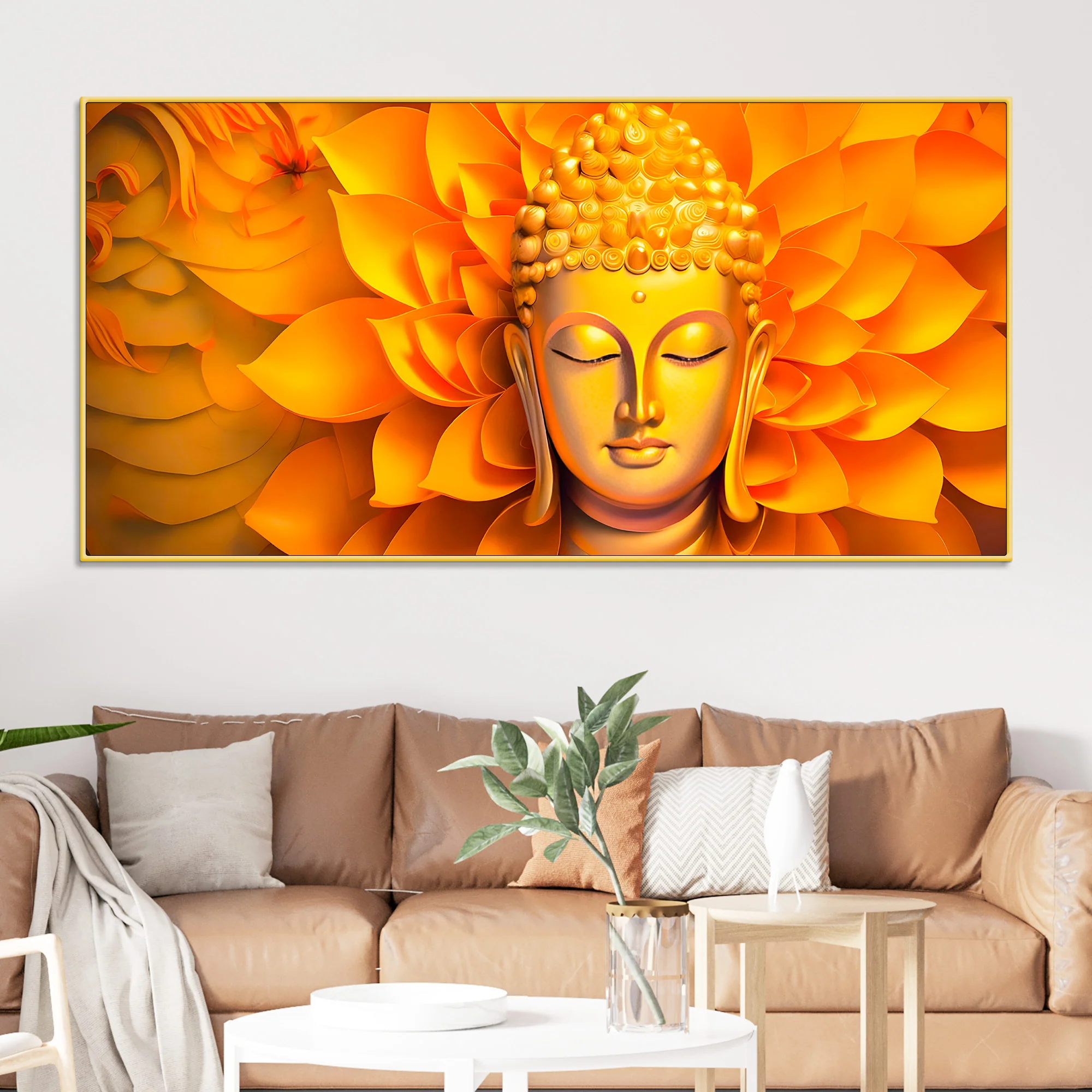 Spiritual Lord Gautam Buddha Wall Painting for Wall Decor - Image 2
