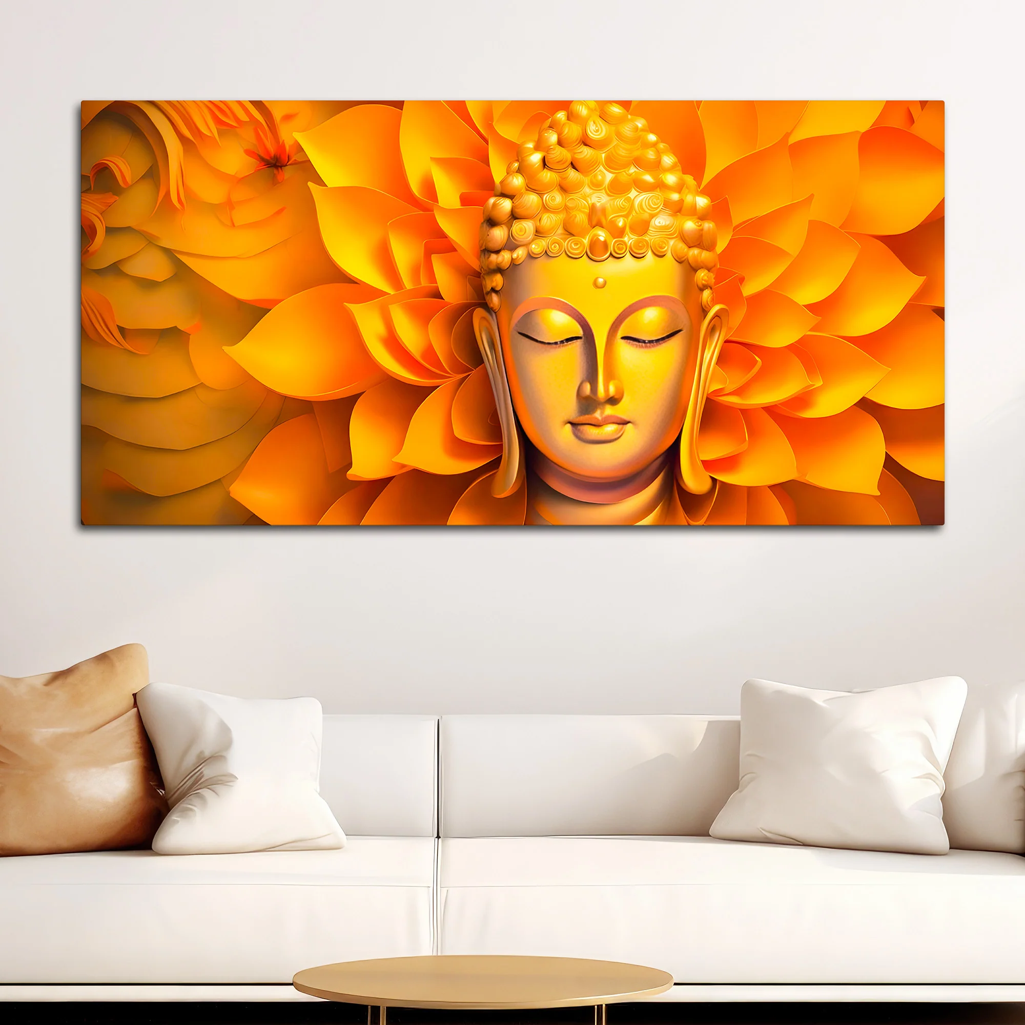 Spiritual Lord Gautam Buddha Wall Painting for Wall Decor - Image 3