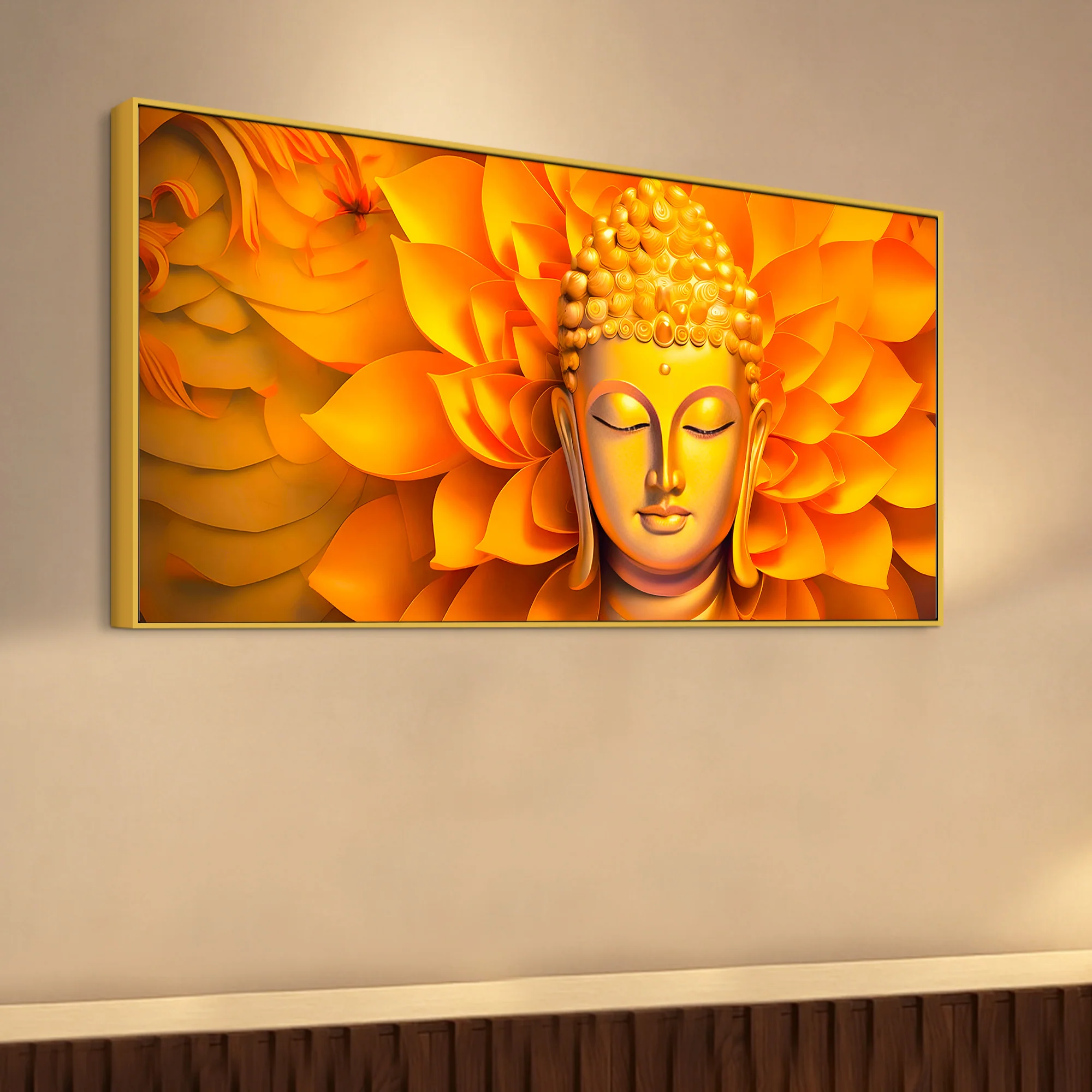 Spiritual Lord Gautam Buddha Wall Painting for Wall Decor - Image 5