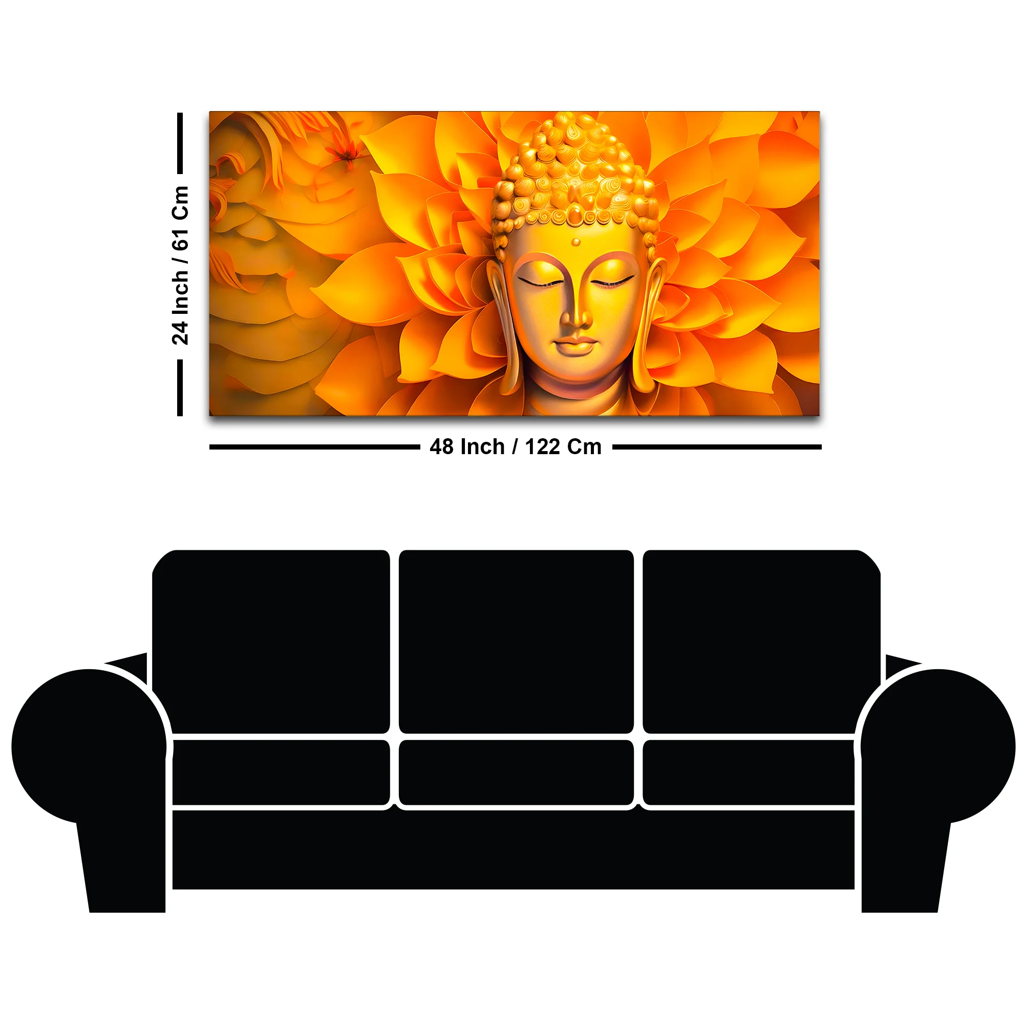 Spiritual Lord Gautam Buddha Wall Painting for Wall Decor - Image 8
