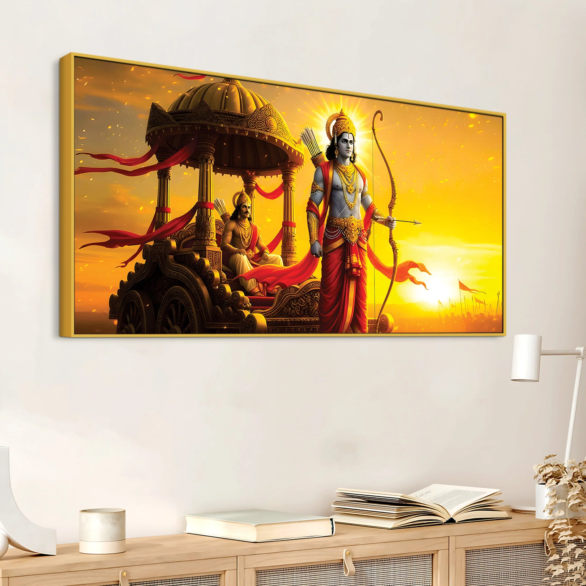 Spiritual Lord Ram Canvas Wall Painting - Image 5