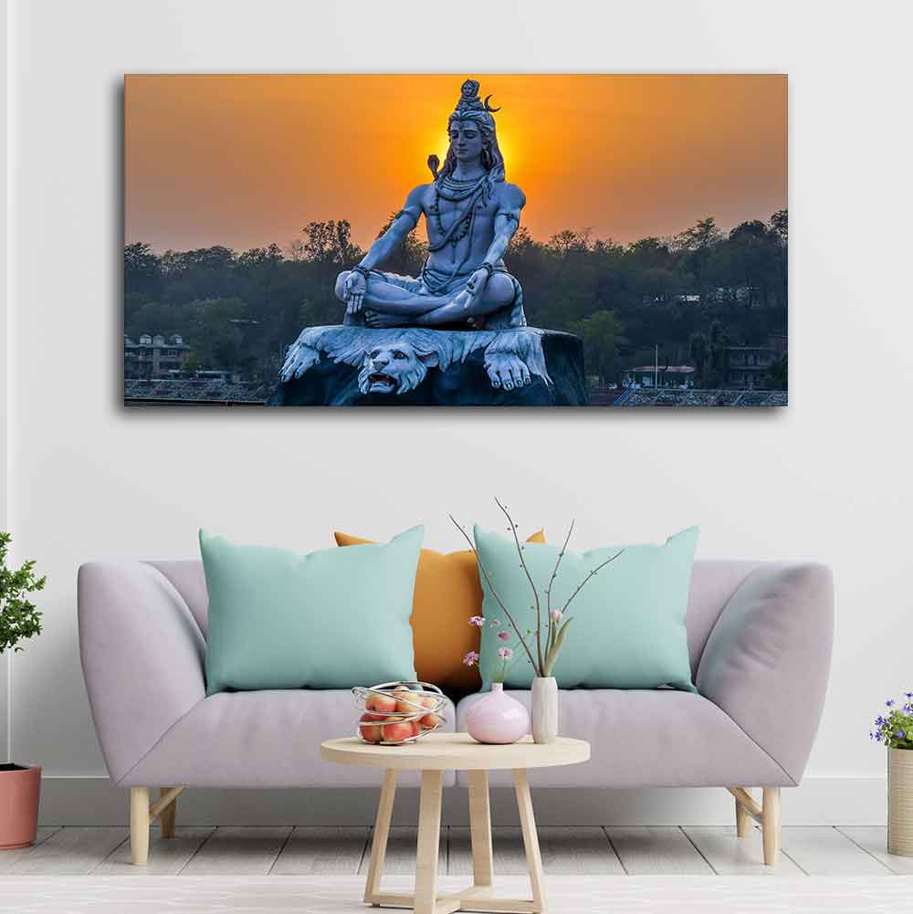Spiritual Lord Shiva Statue Wall Painting - Image 4