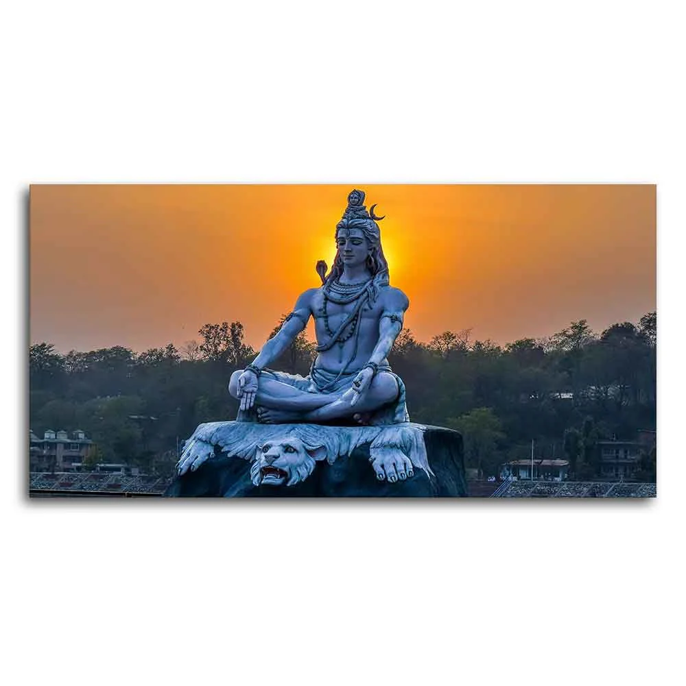Spiritual Lord Shiva Statue Wall Painting - Image 5
