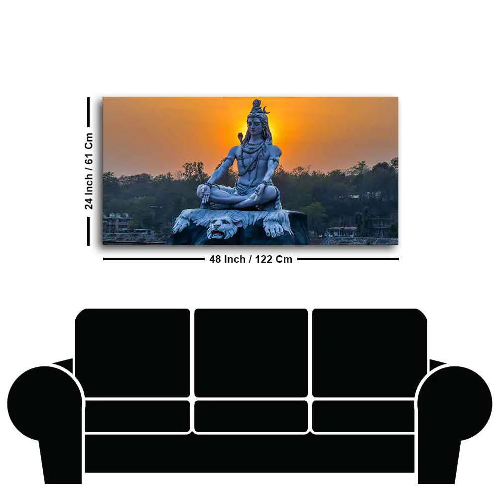 Spiritual Lord Shiva Statue Wall Painting - Image 7