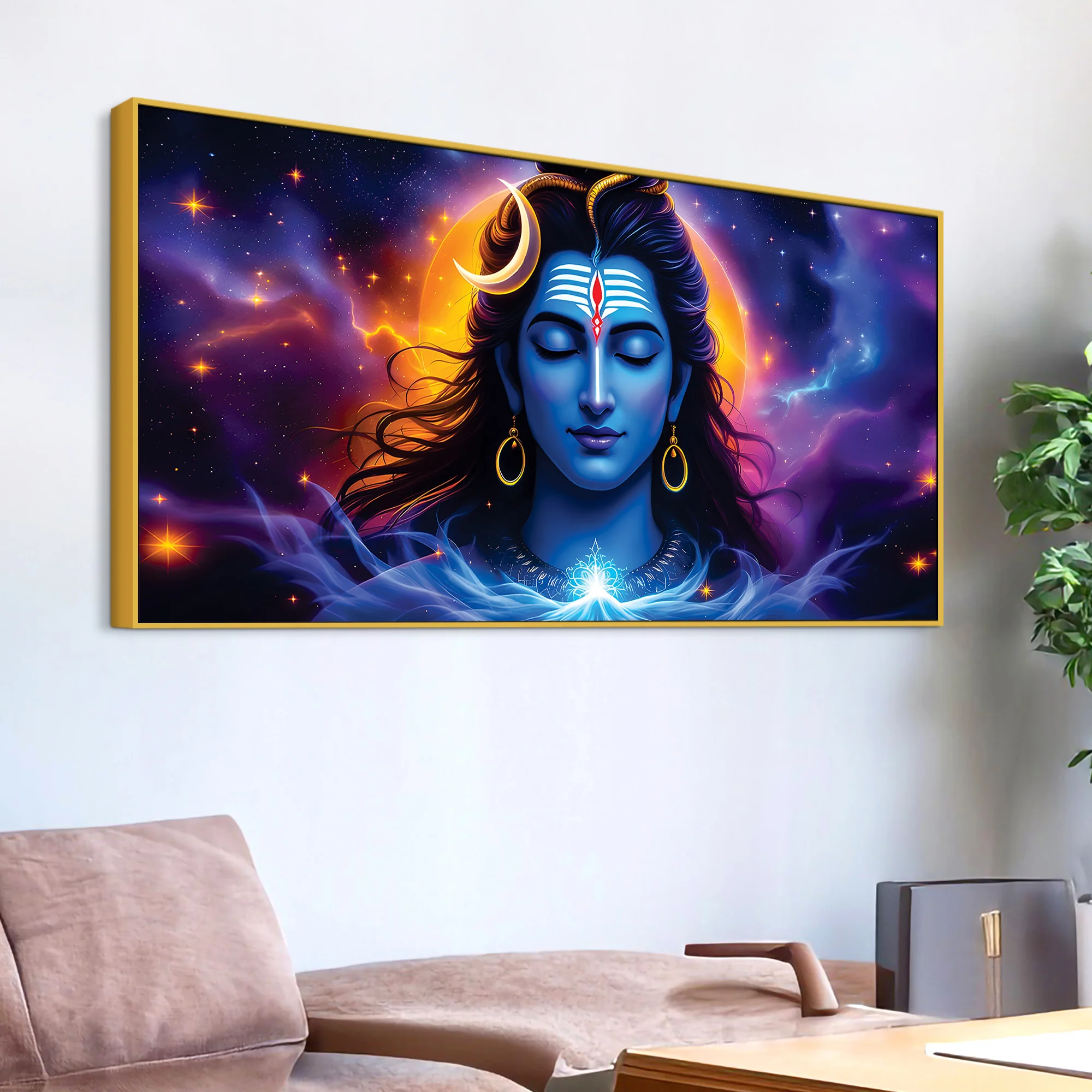 Spiritual Lord Shiva Wall Painting for Home & Office Decor - Image 5