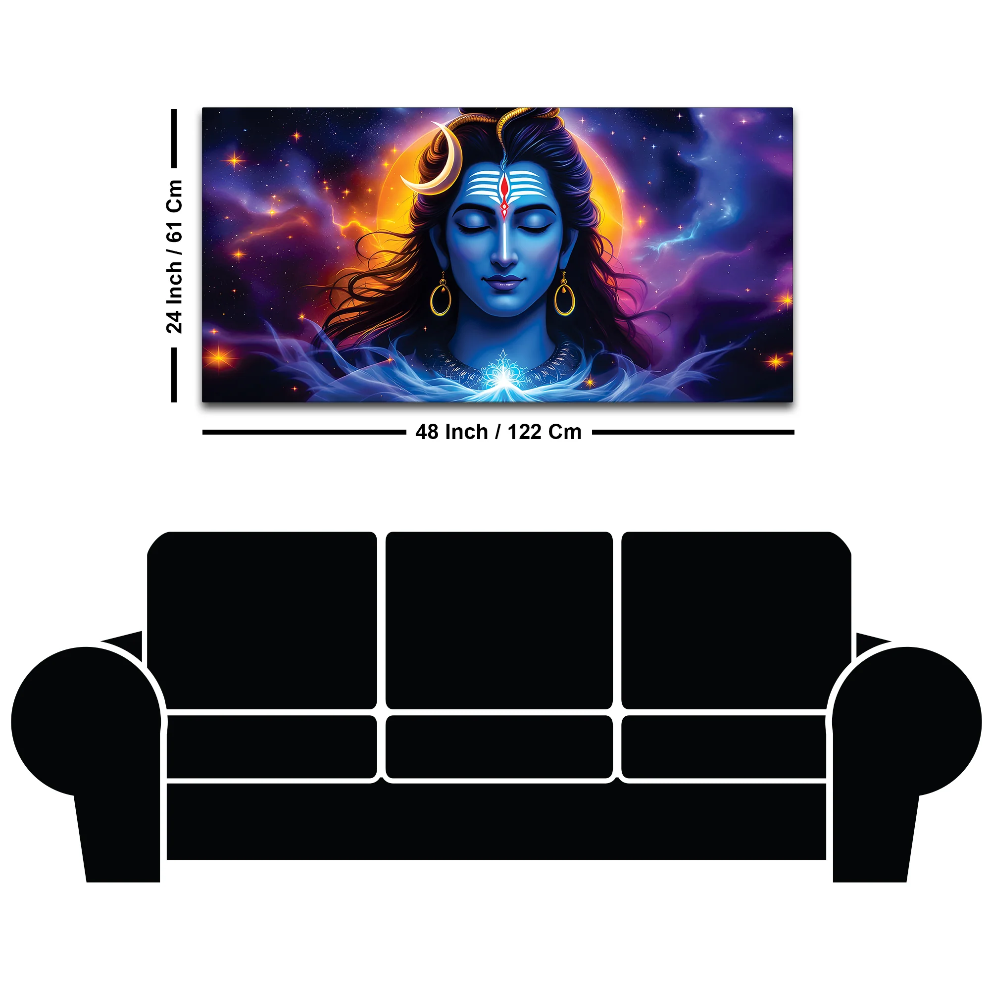 Spiritual Lord Shiva Wall Painting for Home & Office Decor - Image 8