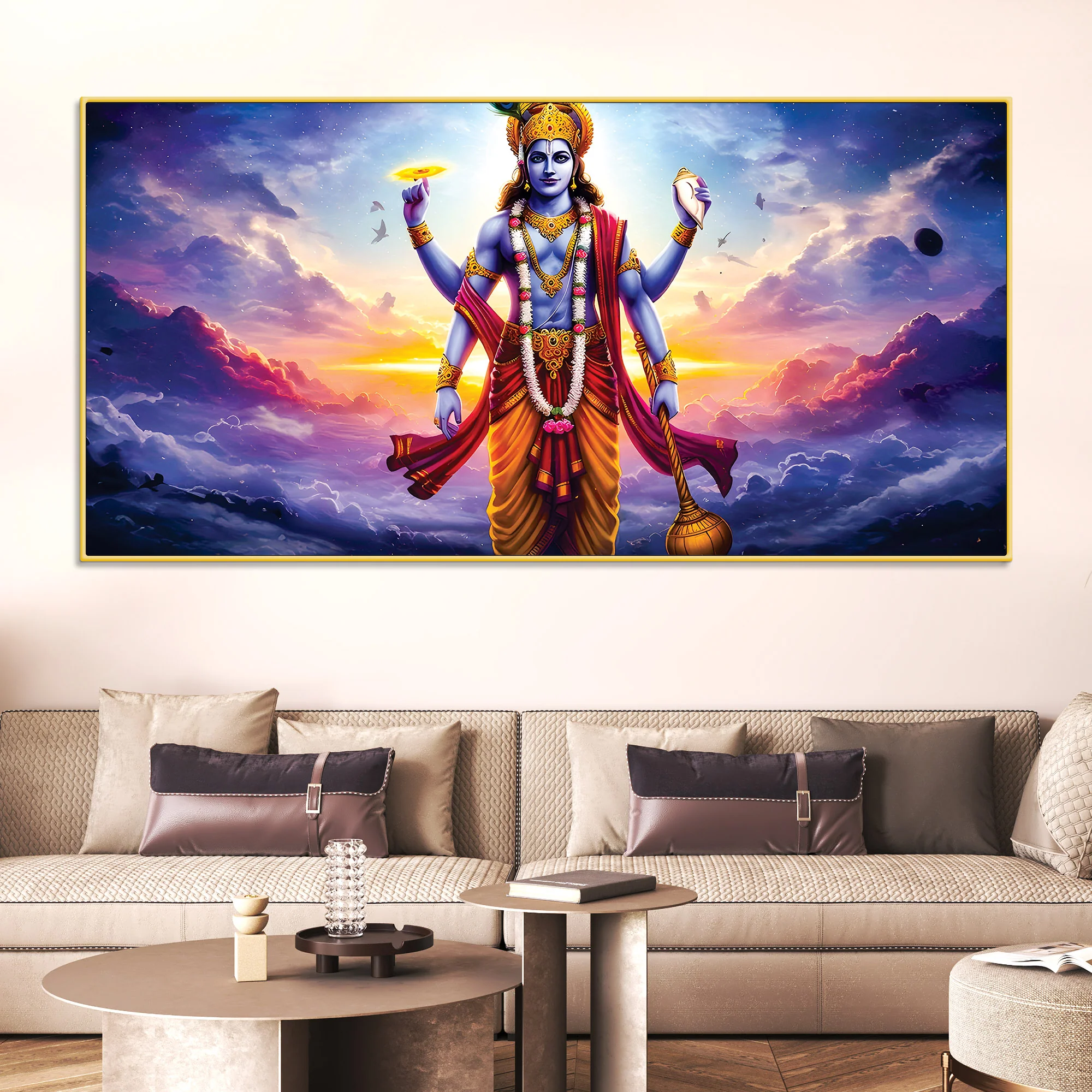 Spiritual Lord Vishnu Canvas Wall Painting for Home & Office - Image 2