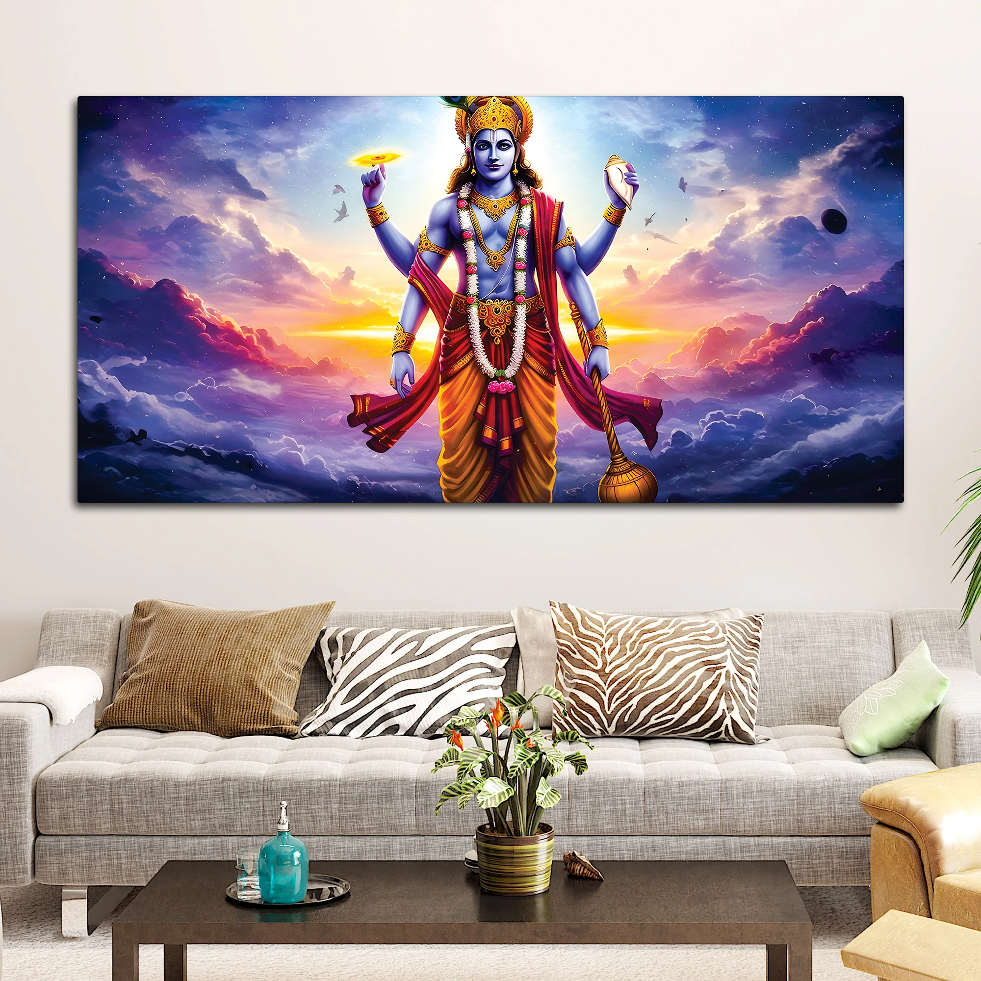 Spiritual Lord Vishnu Canvas Wall Painting for Home & Office - Image 3