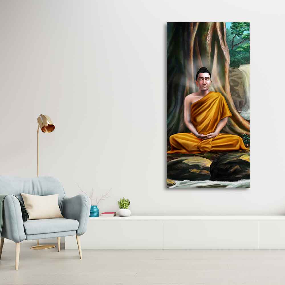 Spiritual Premium Wall Painting of Lord Gautam Buddha - Image 3