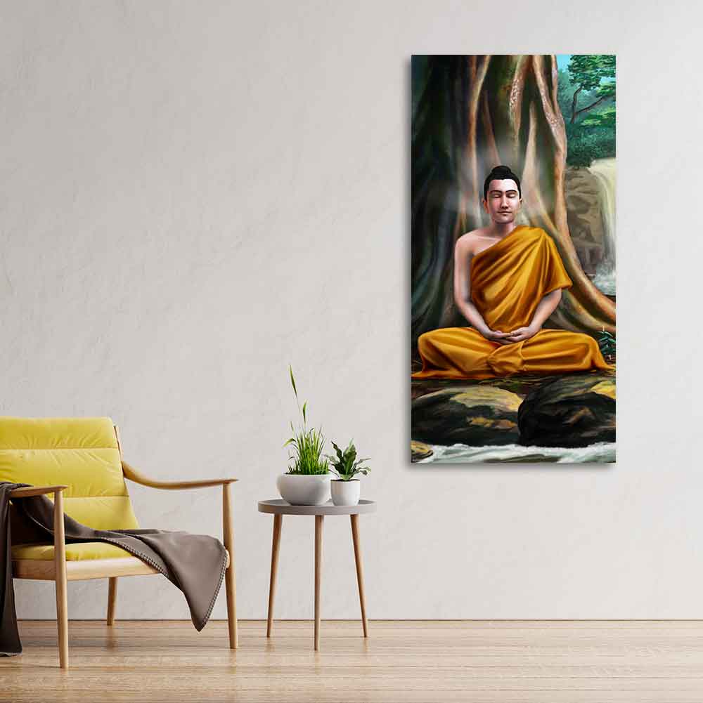 Spiritual Premium Wall Painting of Lord Gautam Buddha - Image 4