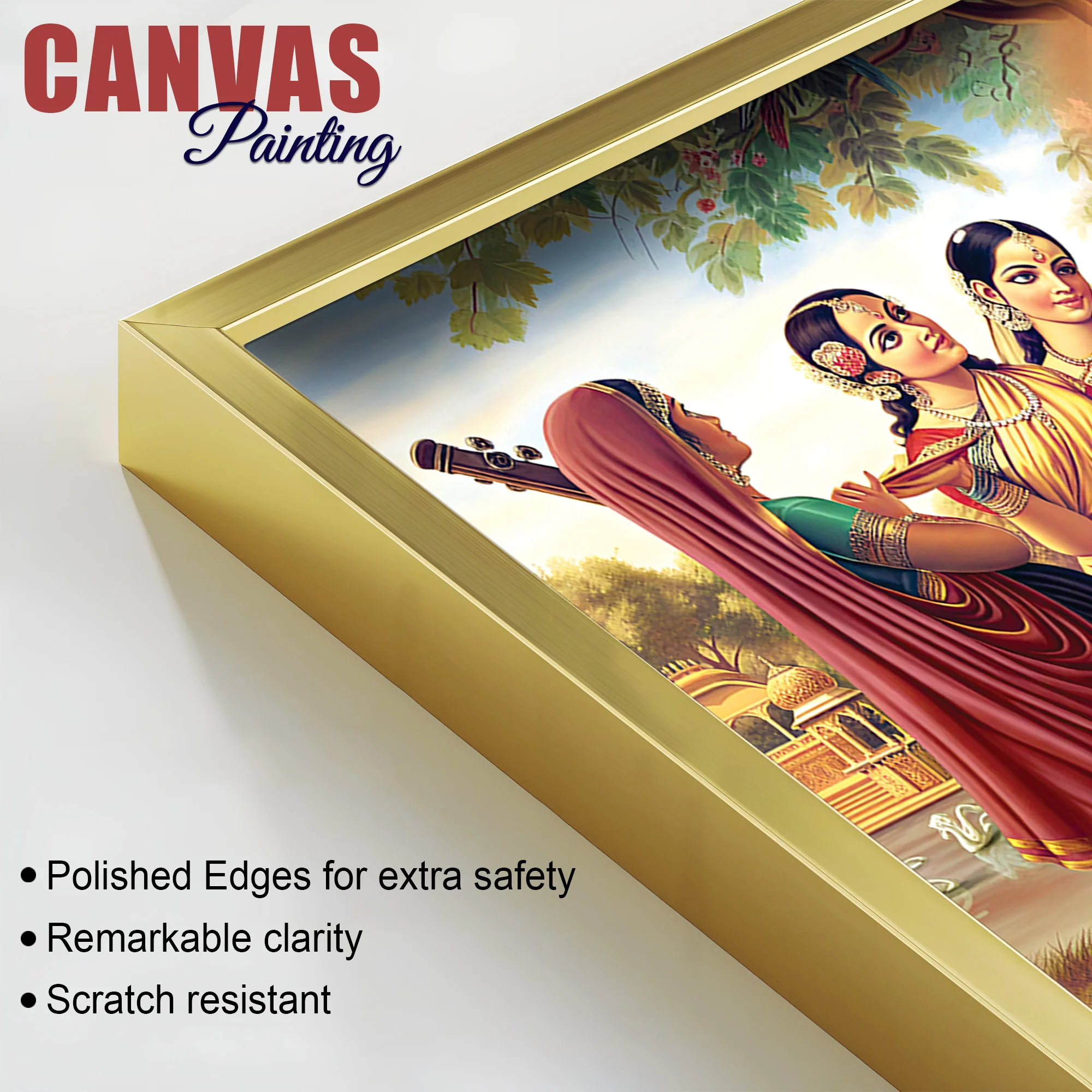 Spiritual Shri Krishna Raas Leela Canvas Wall Painting - Image 6