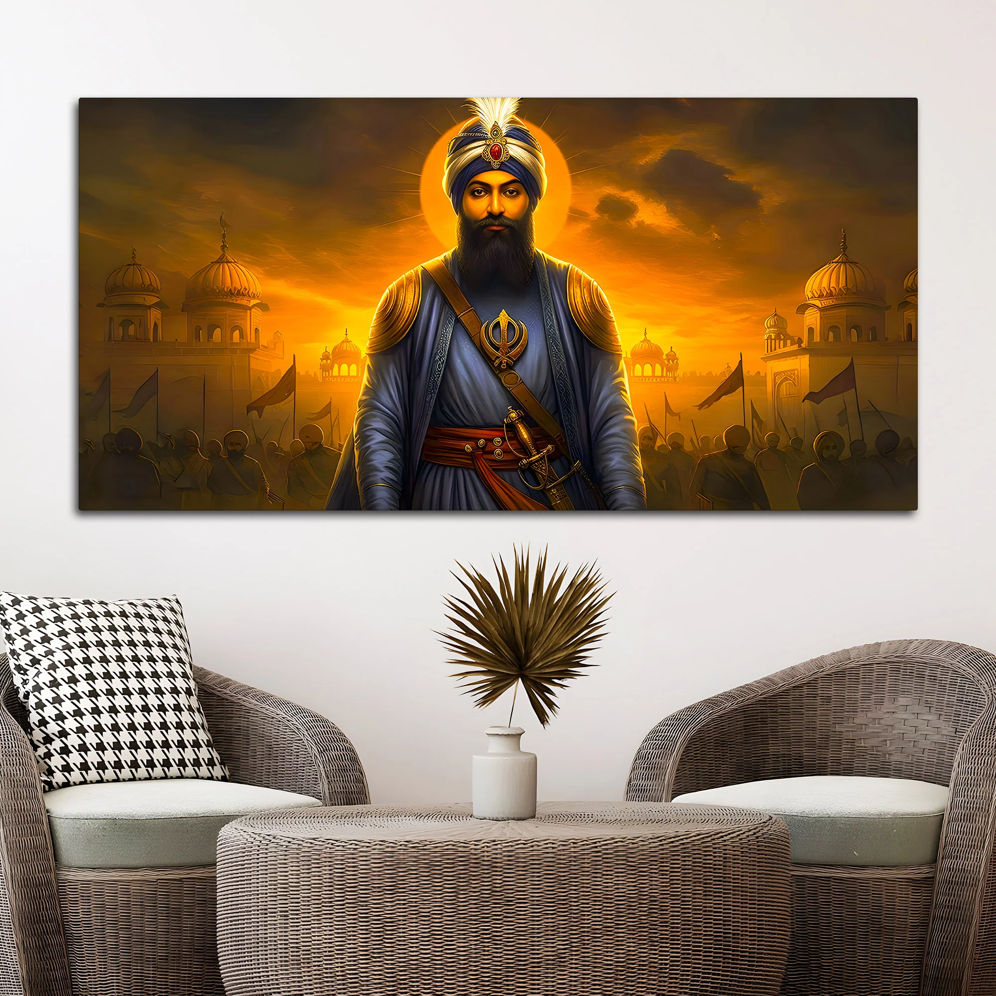 Spiritual Sikh Guru Ji Canvas Painting for Home Décor - Image 3