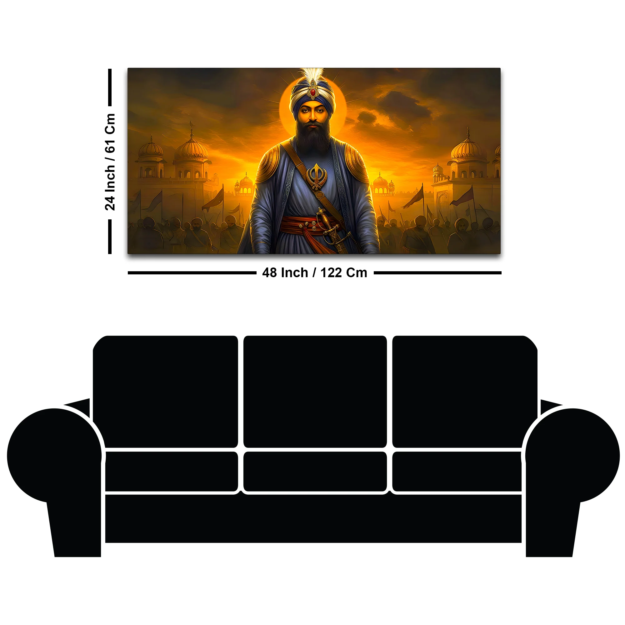 Spiritual Sikh Guru Ji Canvas Painting for Home Décor - Image 8