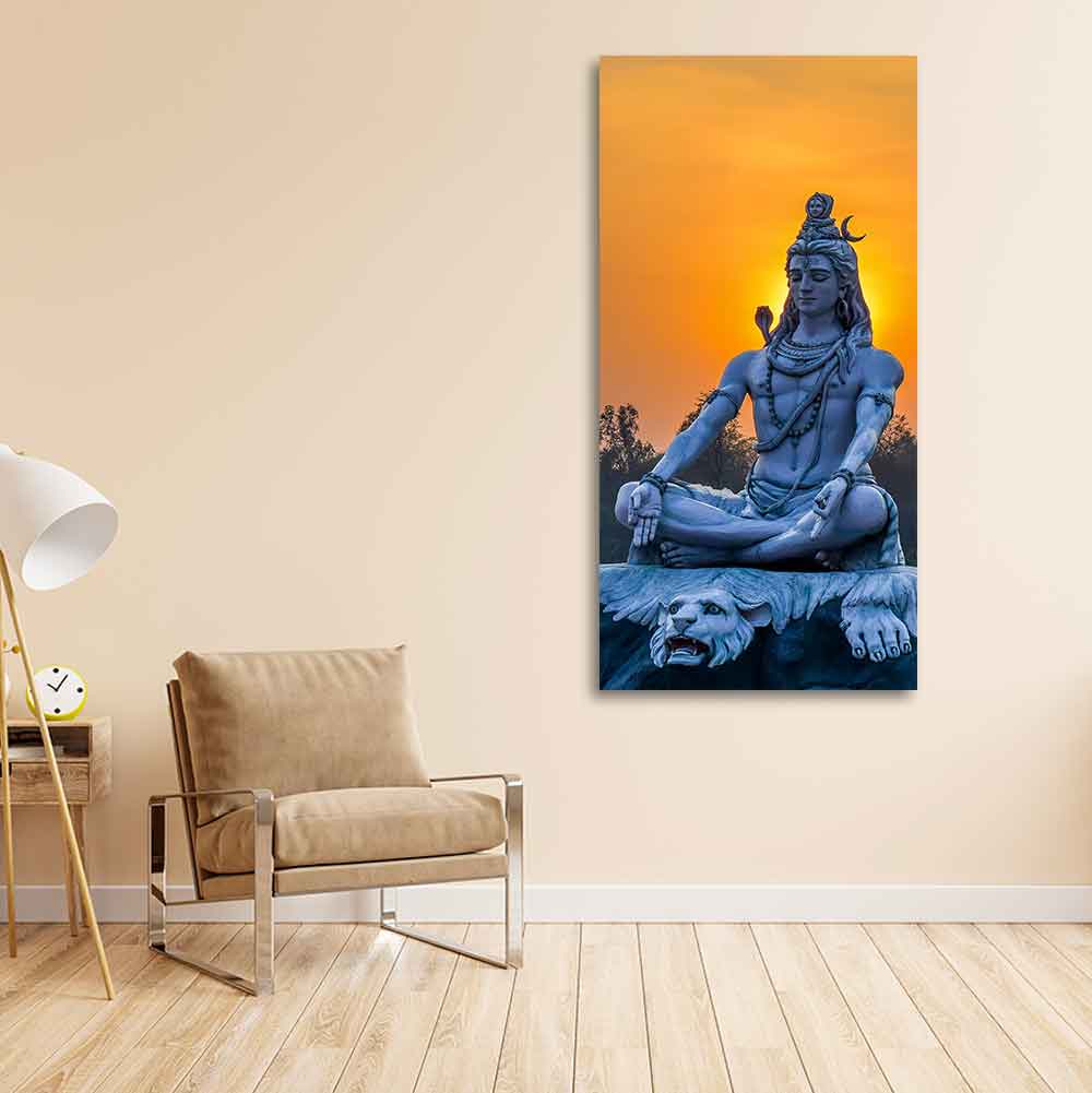 Spiritual Wall Painting of Lord Shiva Statue - Image 5