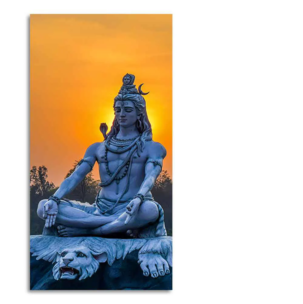 Spiritual Wall Painting of Lord Shiva Statue - Image 6