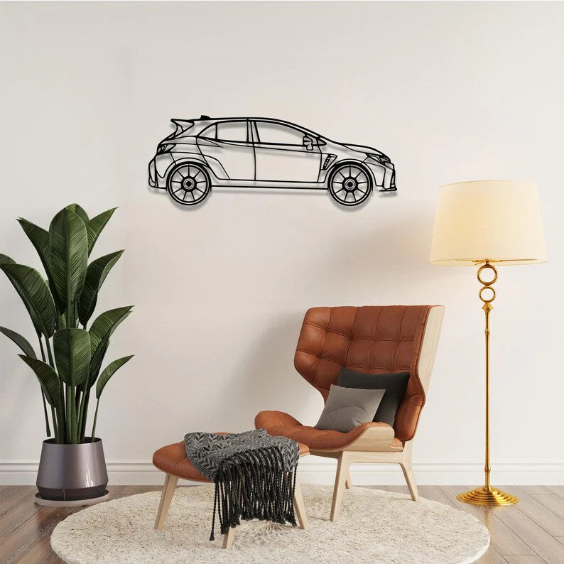 Sports Hatchback Car Metal Wall Art for Living Room Decor - Image 4