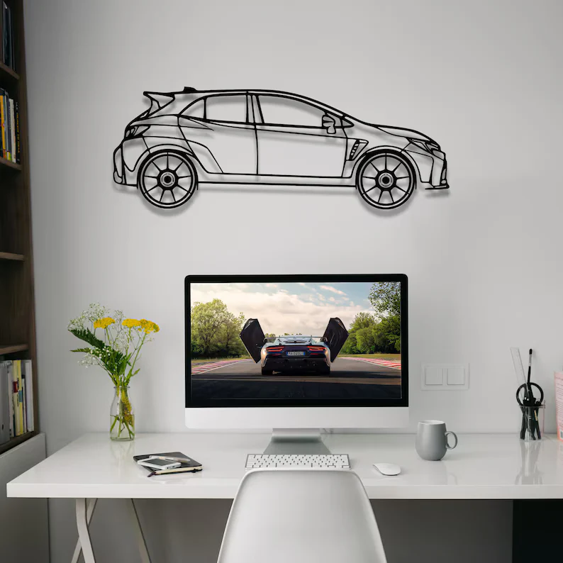 Sports Hatchback Car Metal Wall Art for Living Room Decor - Image 5
