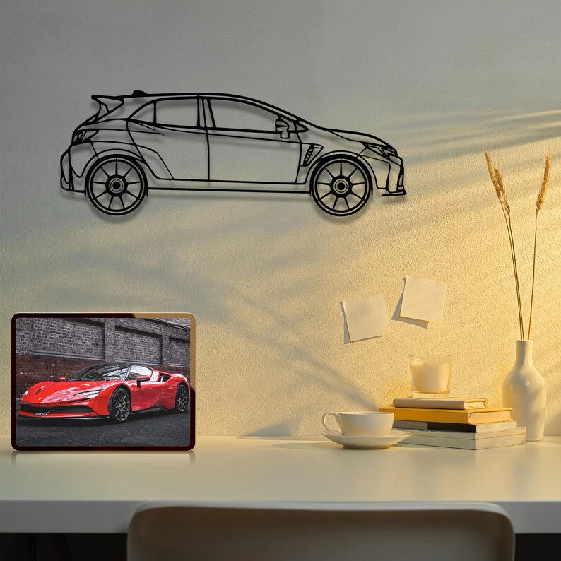 Sports Hatchback Car Metal Wall Art for Living Room Decor - Image 6