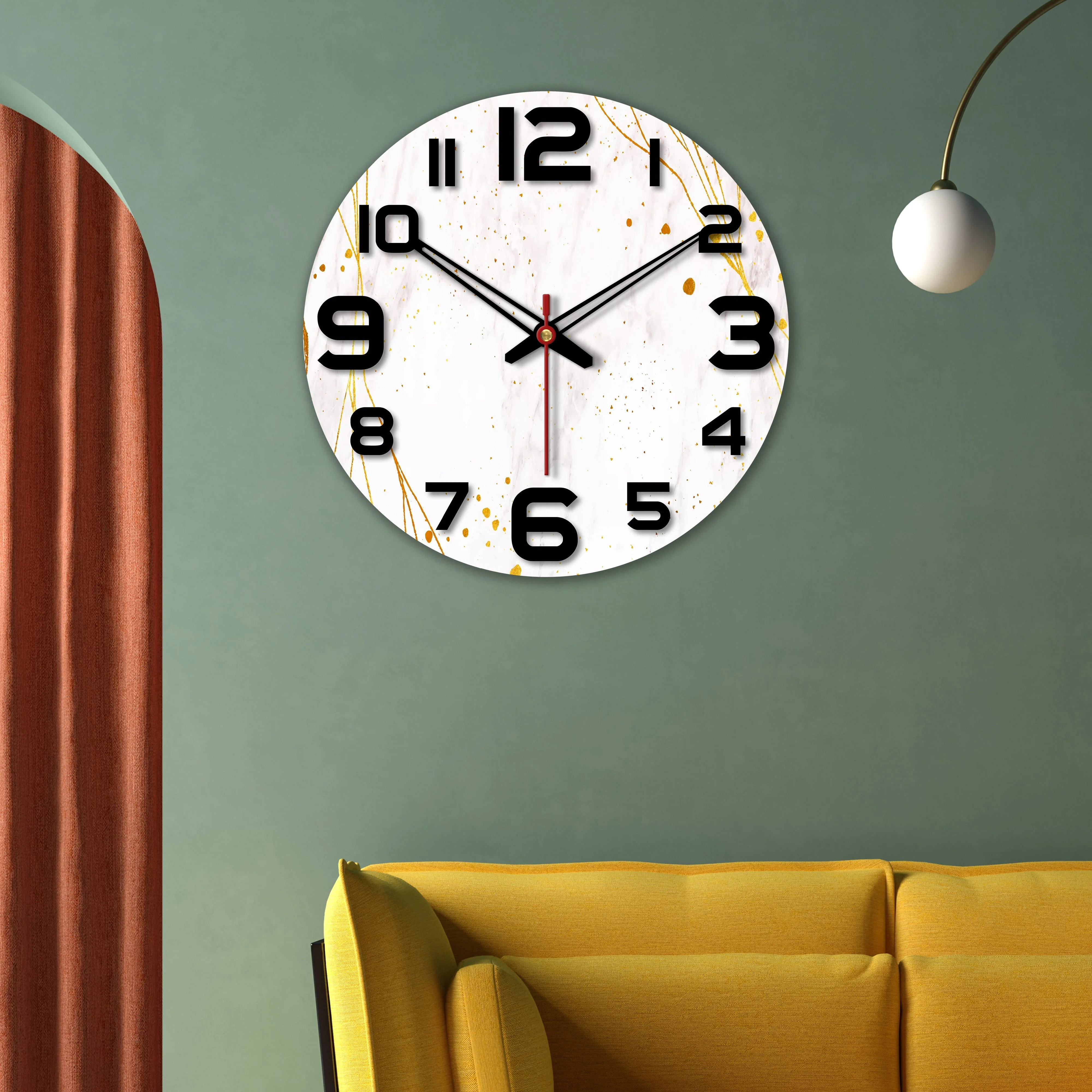 Sprinkle Texture Wooden Wall Clock For Living Room - Image 3