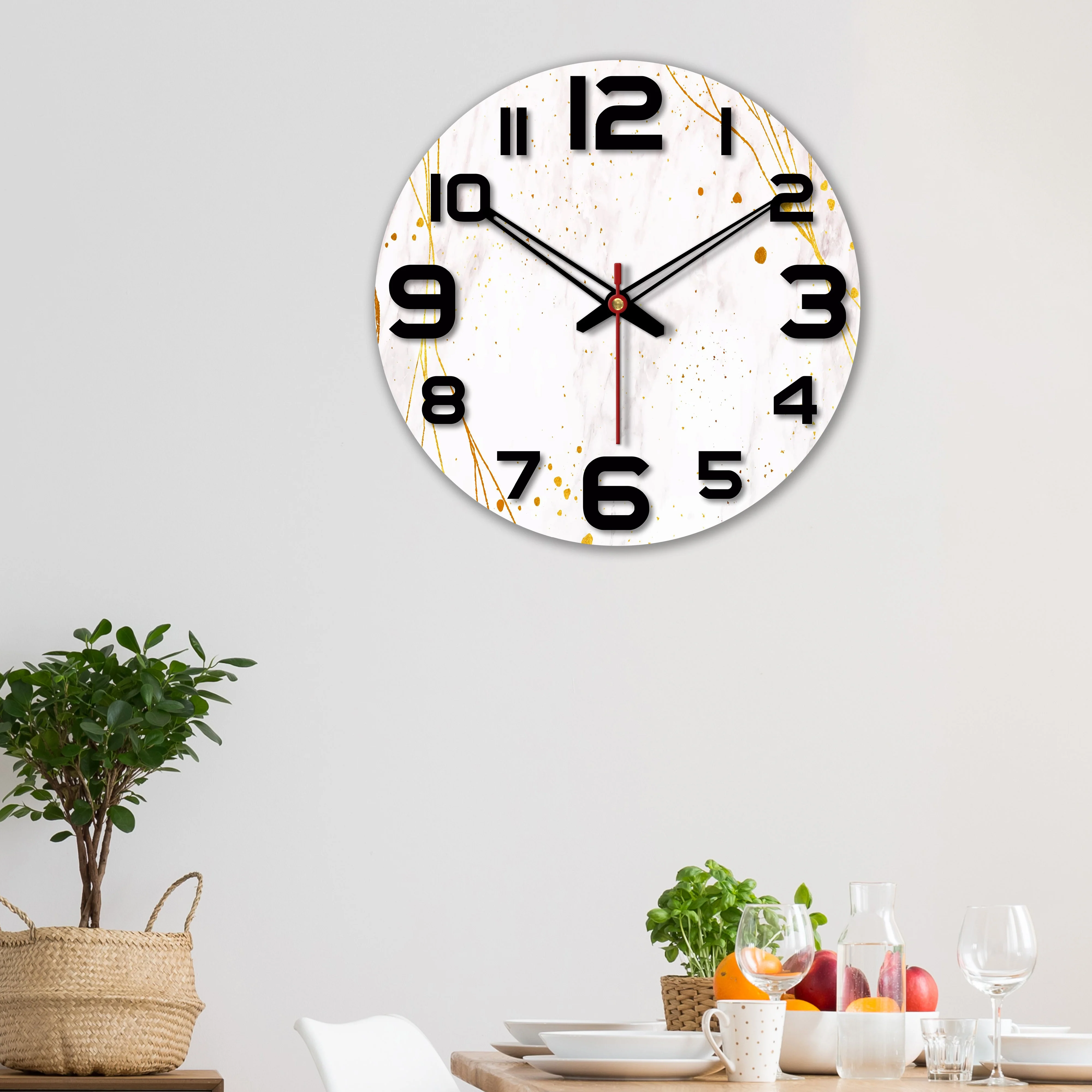 Sprinkle Texture Wooden Wall Clock For Living Room - Image 4