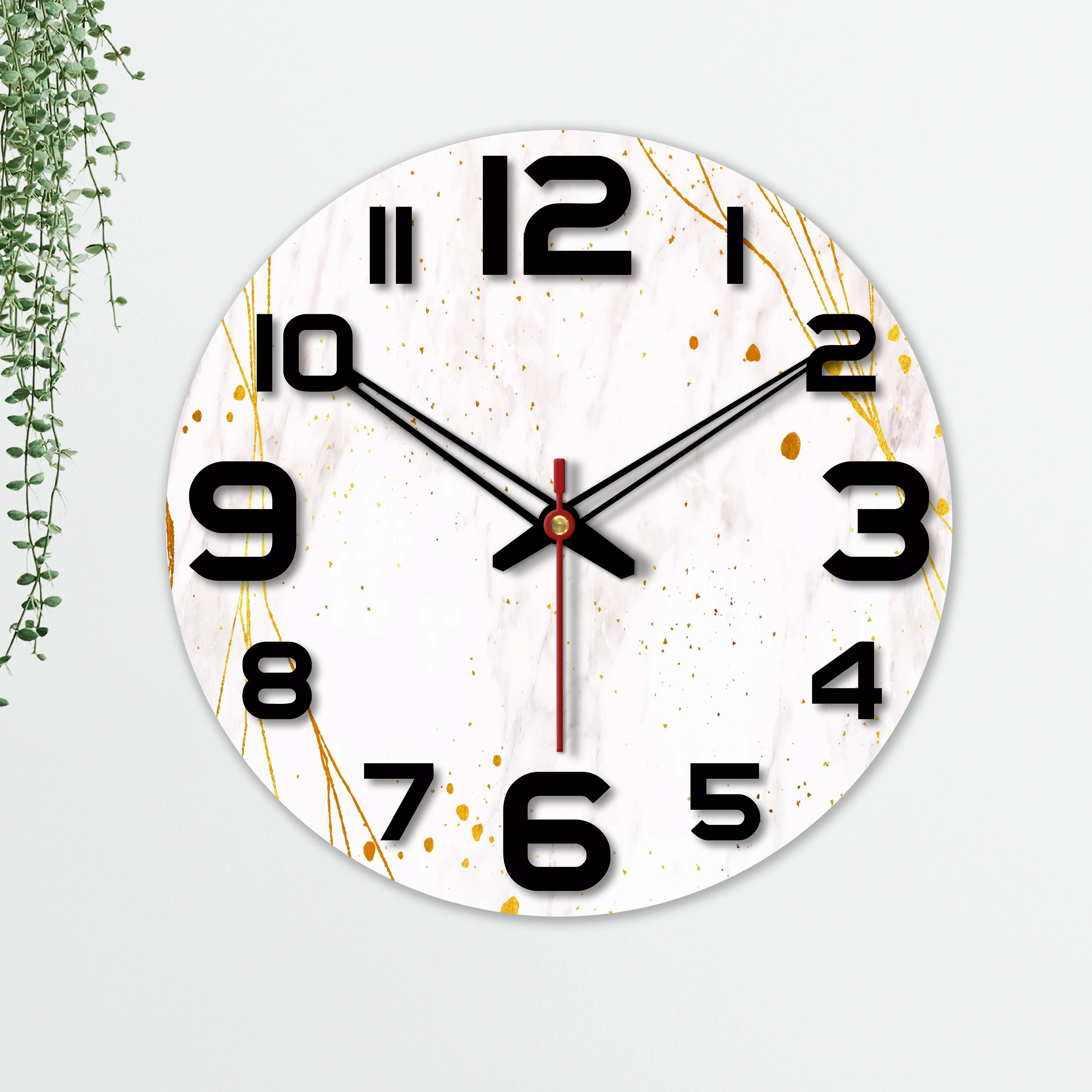Sprinkle Texture Wooden Wall Clock For Living Room - Image 5