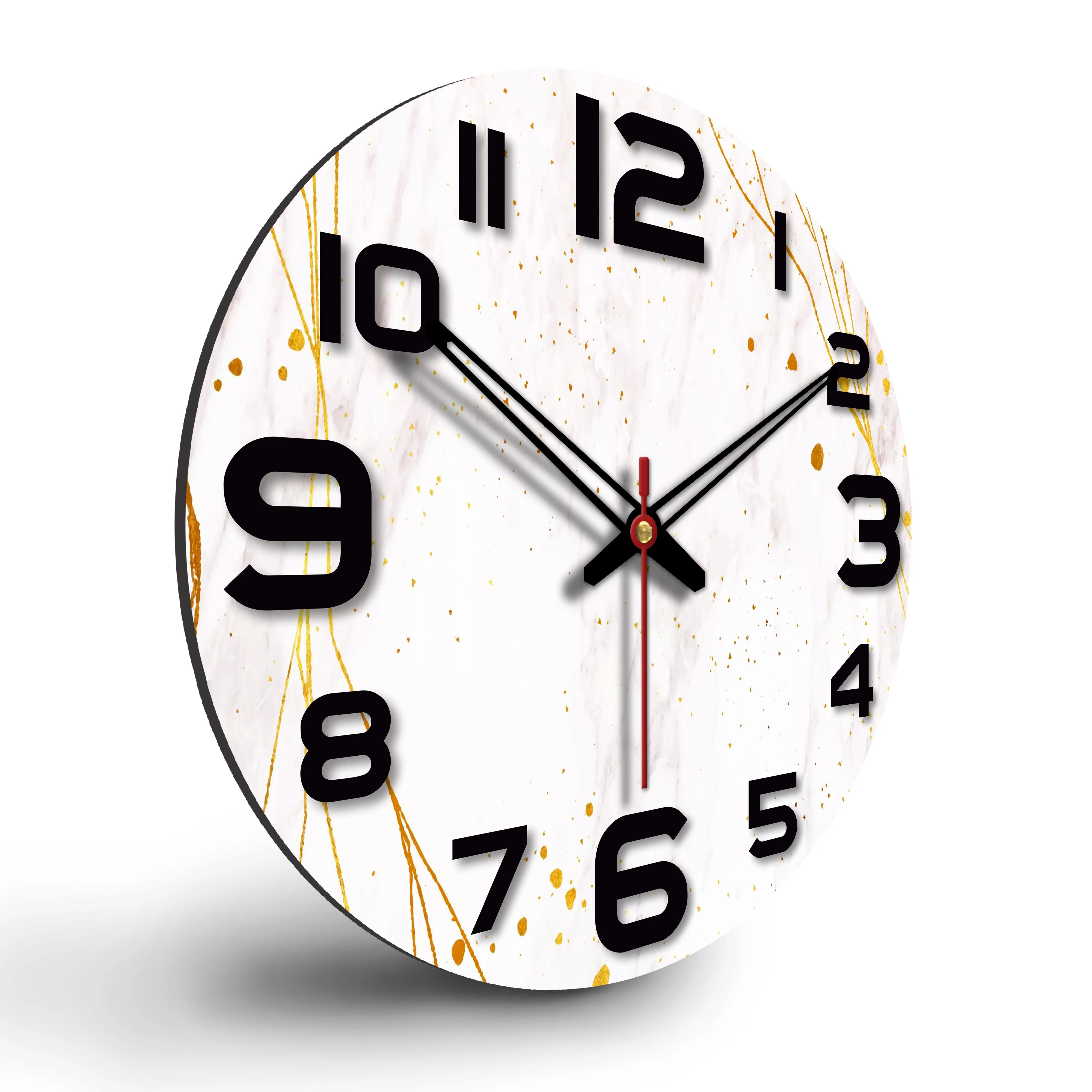 Sprinkle Texture Wooden Wall Clock For Living Room - Image 6