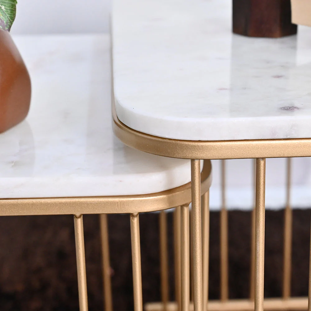 Square Tethered Metallic Table Set of 2 - Image 7