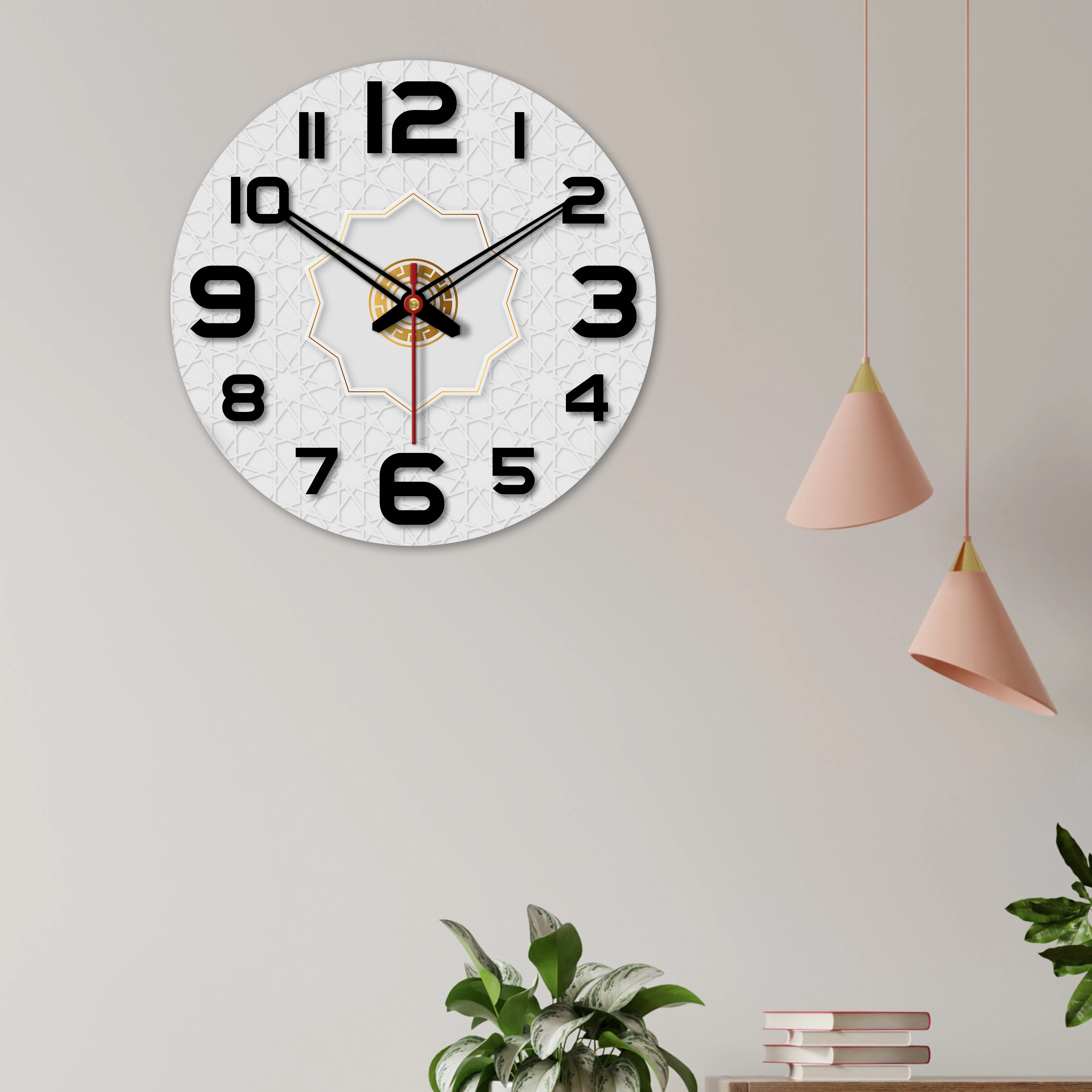 Star Shape Design Wooden Wall Clock For Living Room - Image 4