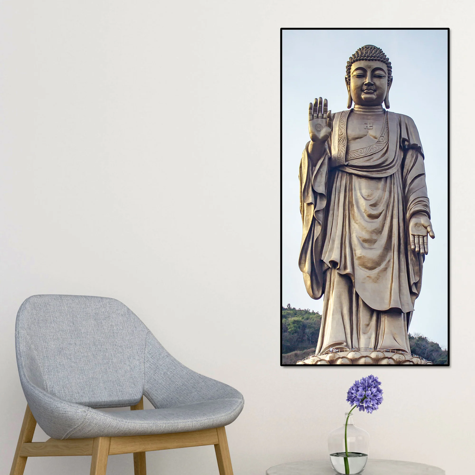 Statue of Gautam Buddha Canvas Wall Painting - Image 5