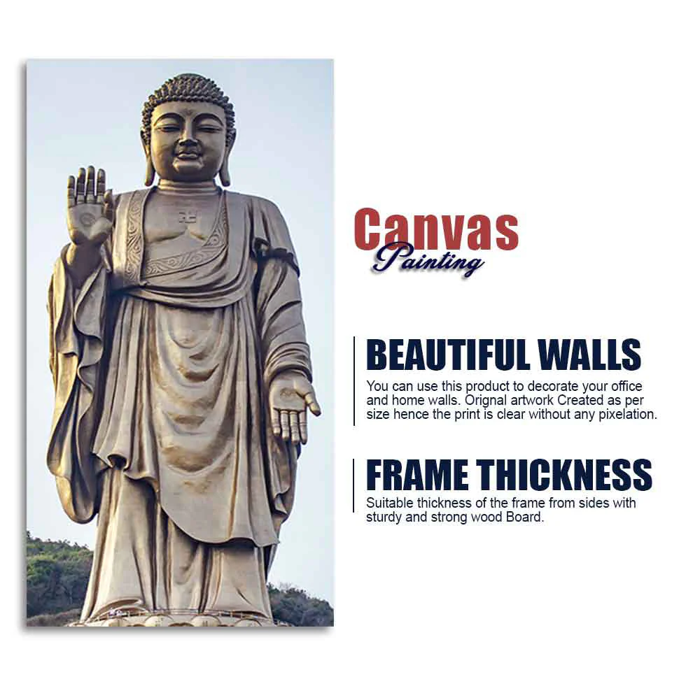 Statue of Gautam Buddha Canvas Wall Painting - Image 8