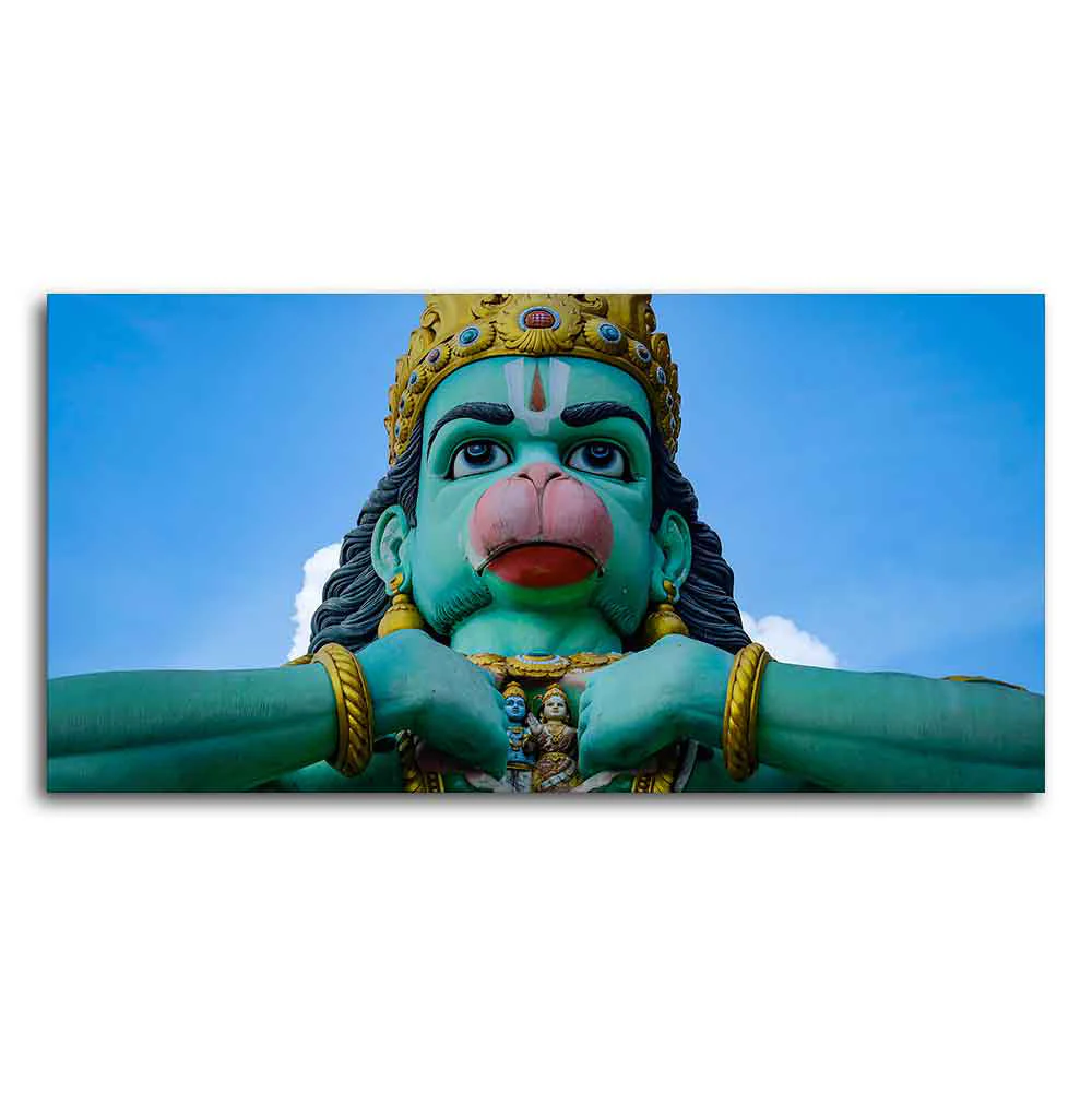 Statue of Lord Hanuman Canvas Wall Painting - Image 4