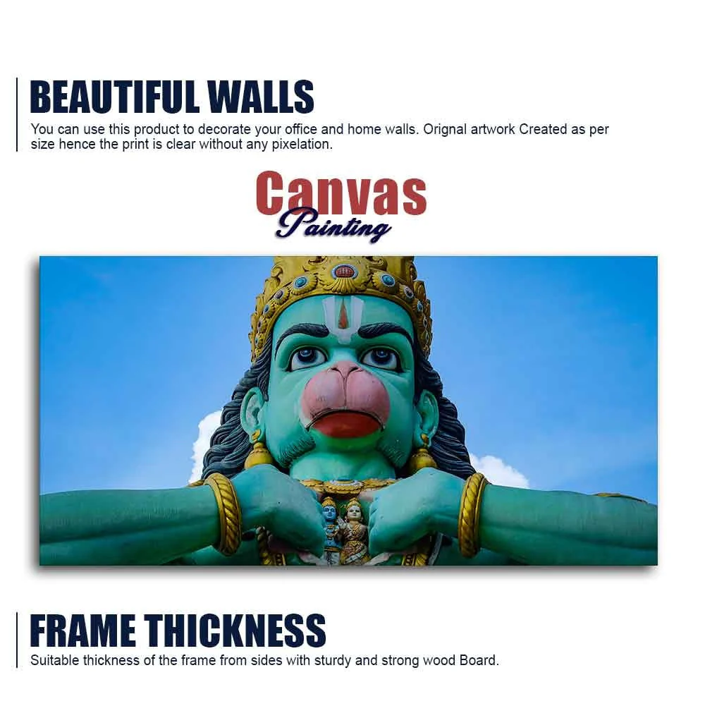 Statue of Lord Hanuman Canvas Wall Painting - Image 6