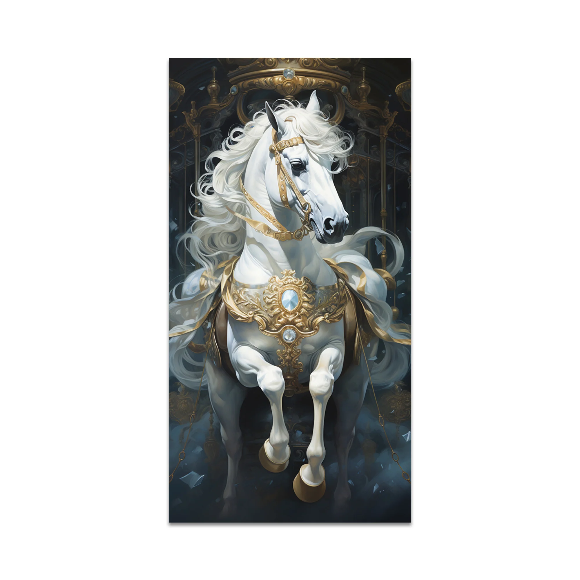 Stunning White Horse Premium Art Canvas Wall Painting - Image 4